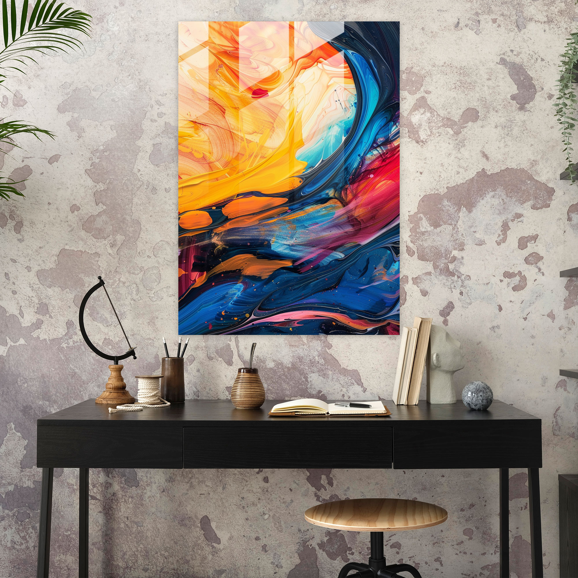 Expressionism Glass Print - Bold Abstract Landscape - Expressionism, Expressionism Art Style, Home Decoration, Glass Print