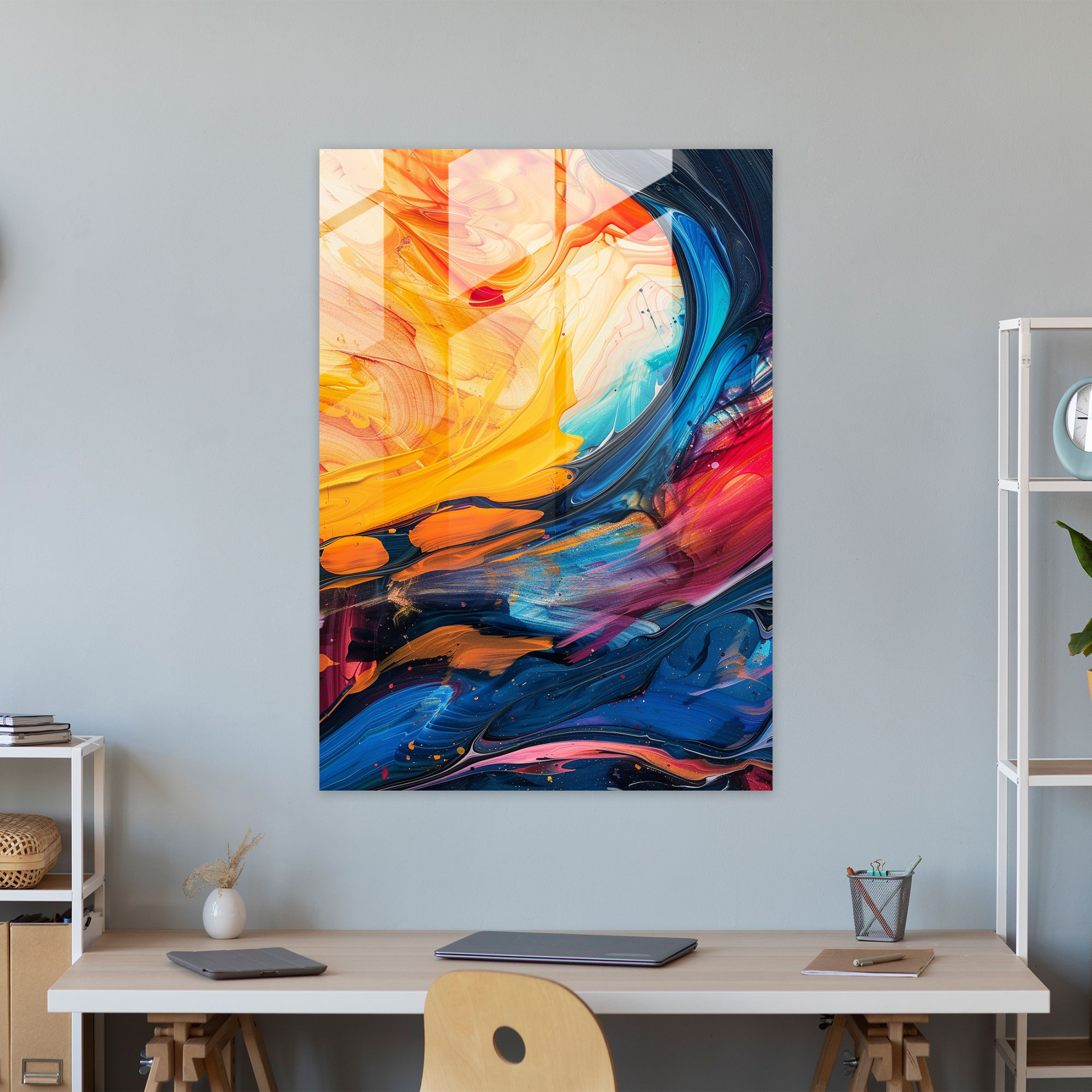 Expressionism Glass Print - Bold Abstract Landscape - Expressionism, Expressionism Art Style, Home Decoration, Glass Print