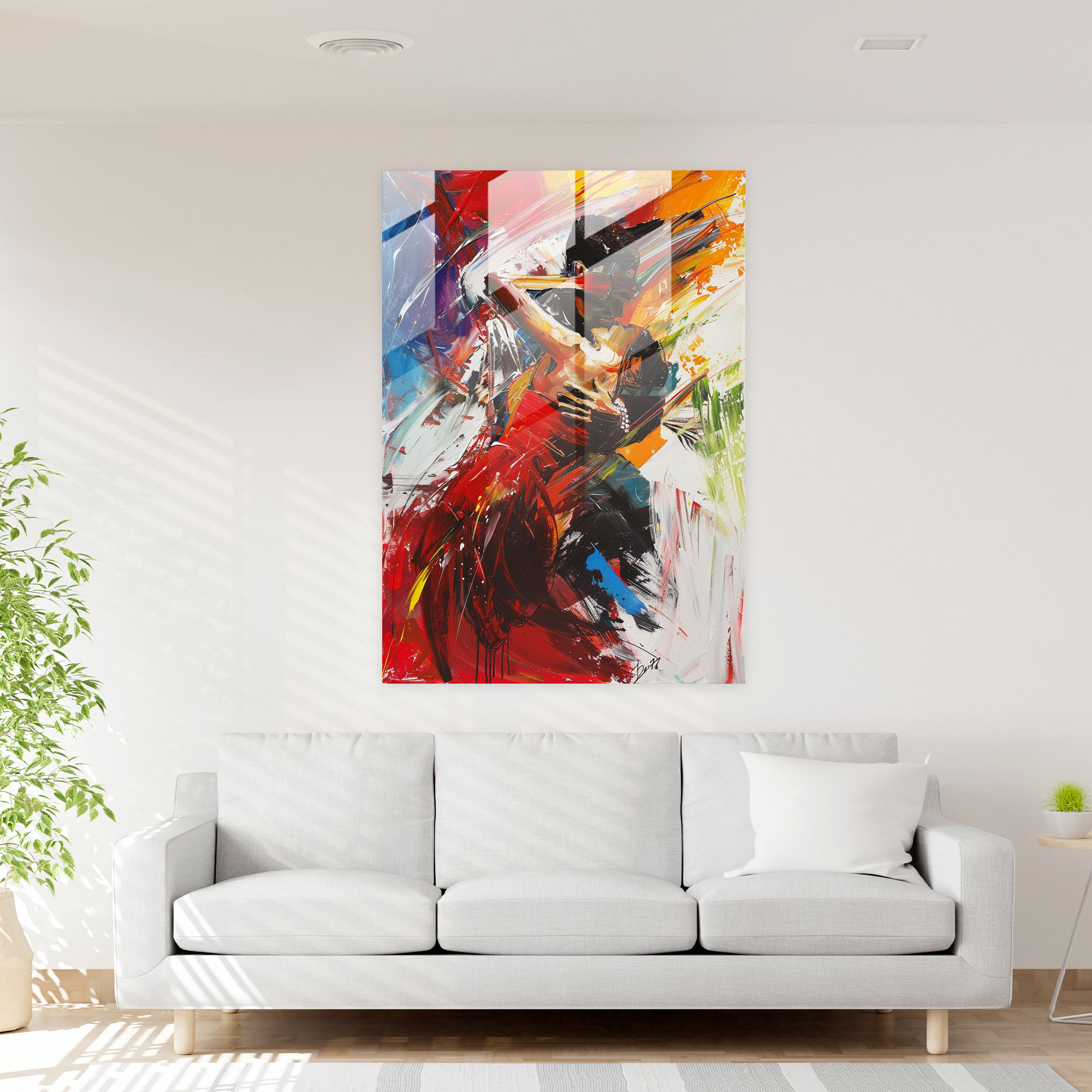 Expressionism Art Style Glass Print - Expressionism, Home Decoration., Dynamic Art, Glass Wall Art