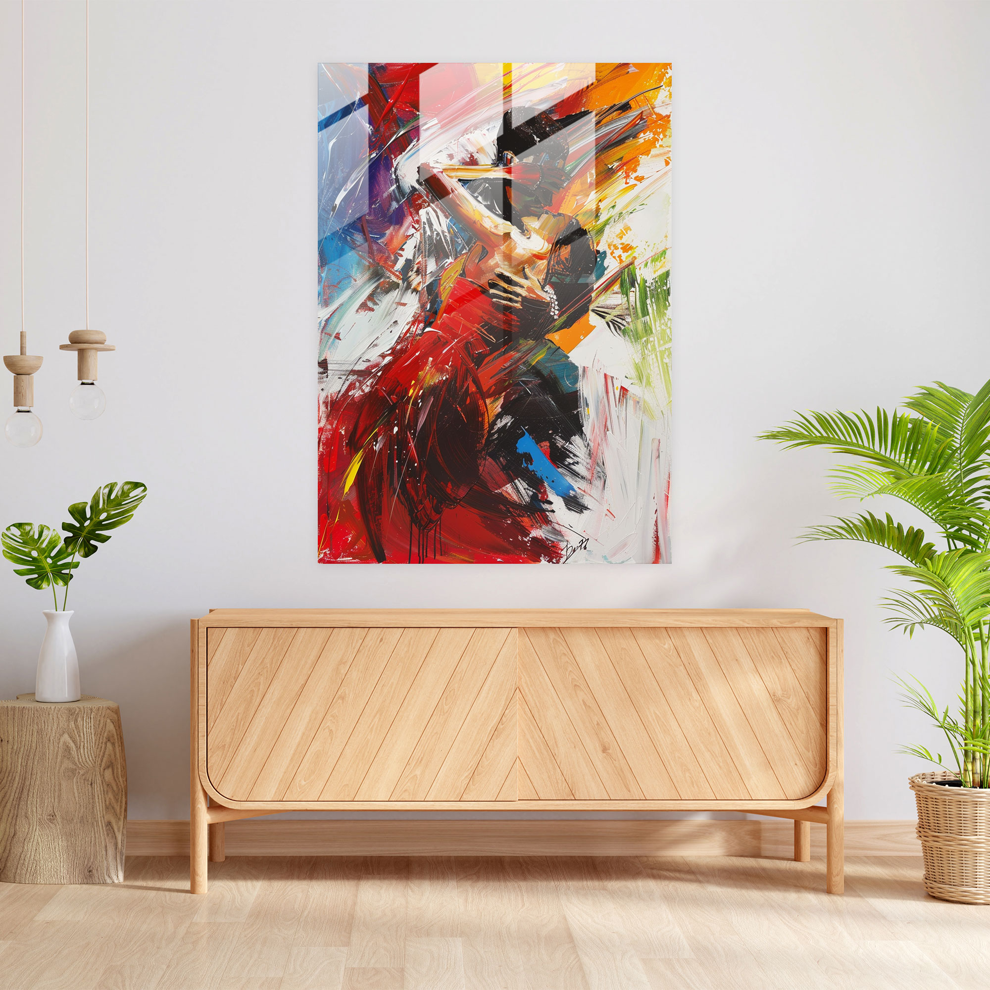 Expressionism Art Style Glass Print - Expressionism, Home Decoration., Dynamic Art, Glass Wall Art