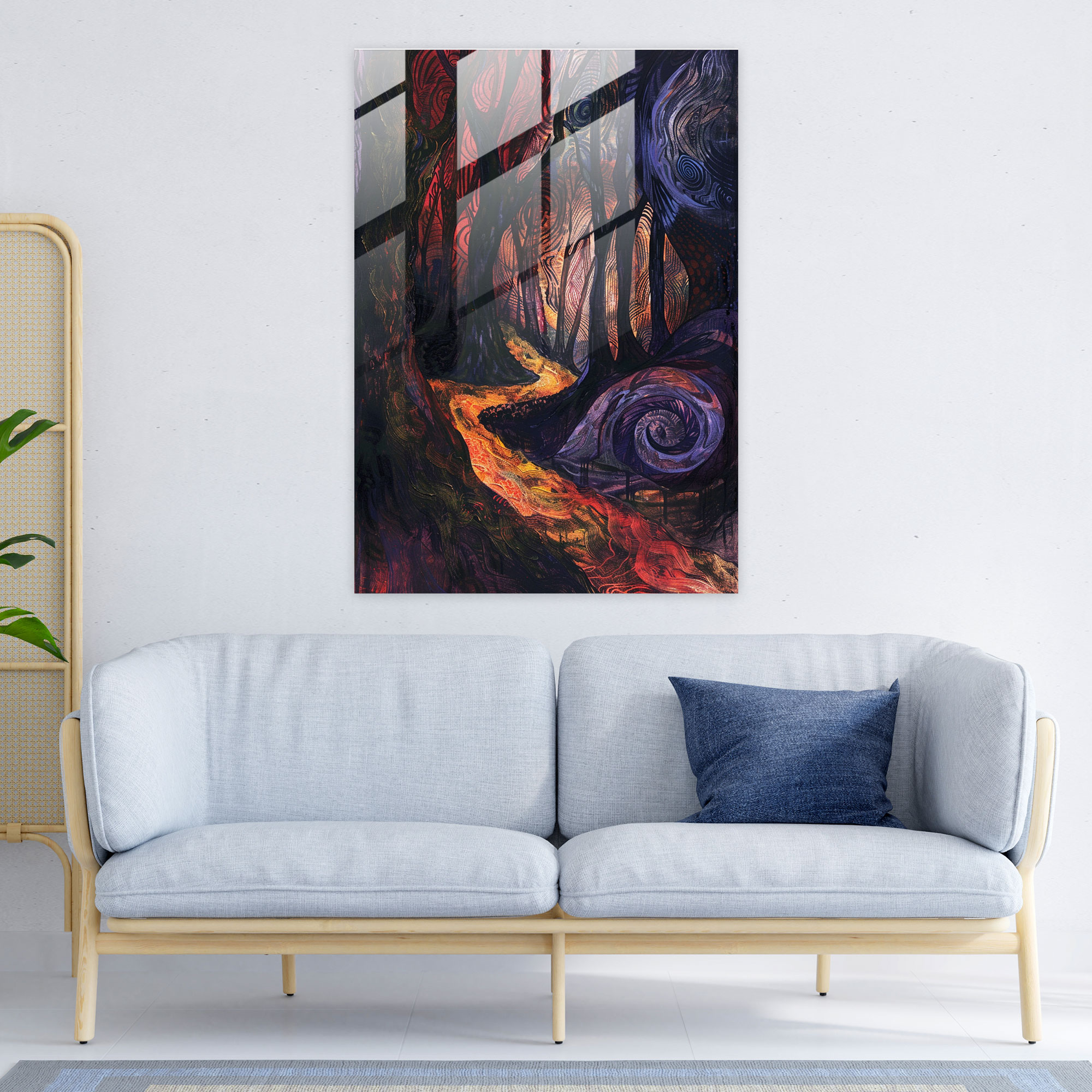 Expressionism Art Style Glass Wall Art - Expressionism, Nature Art, Forest Painting, Expressionism Art Style