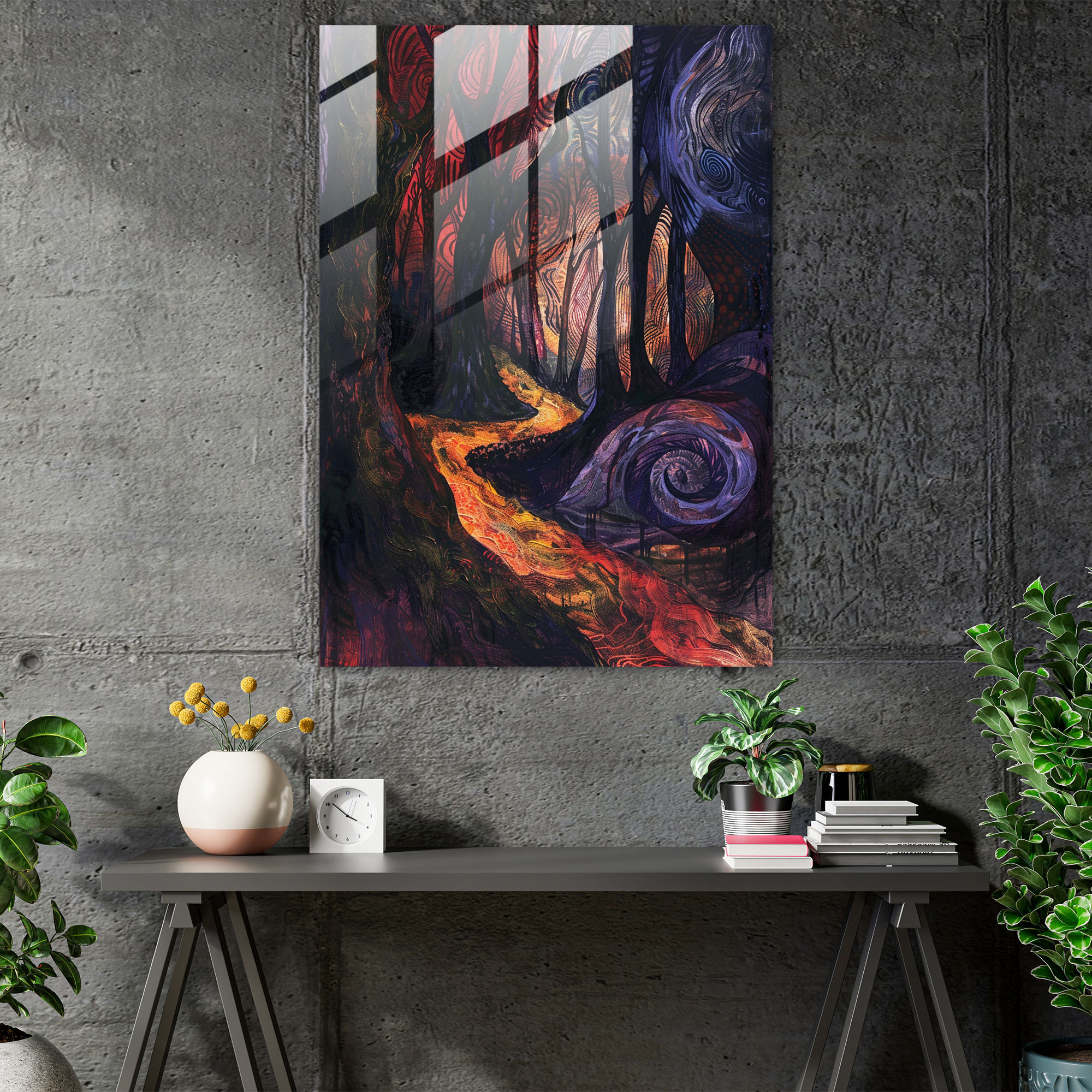 Expressionism Art Style Glass Wall Art - Expressionism, Nature Art, Forest Painting, Expressionism Art Style
