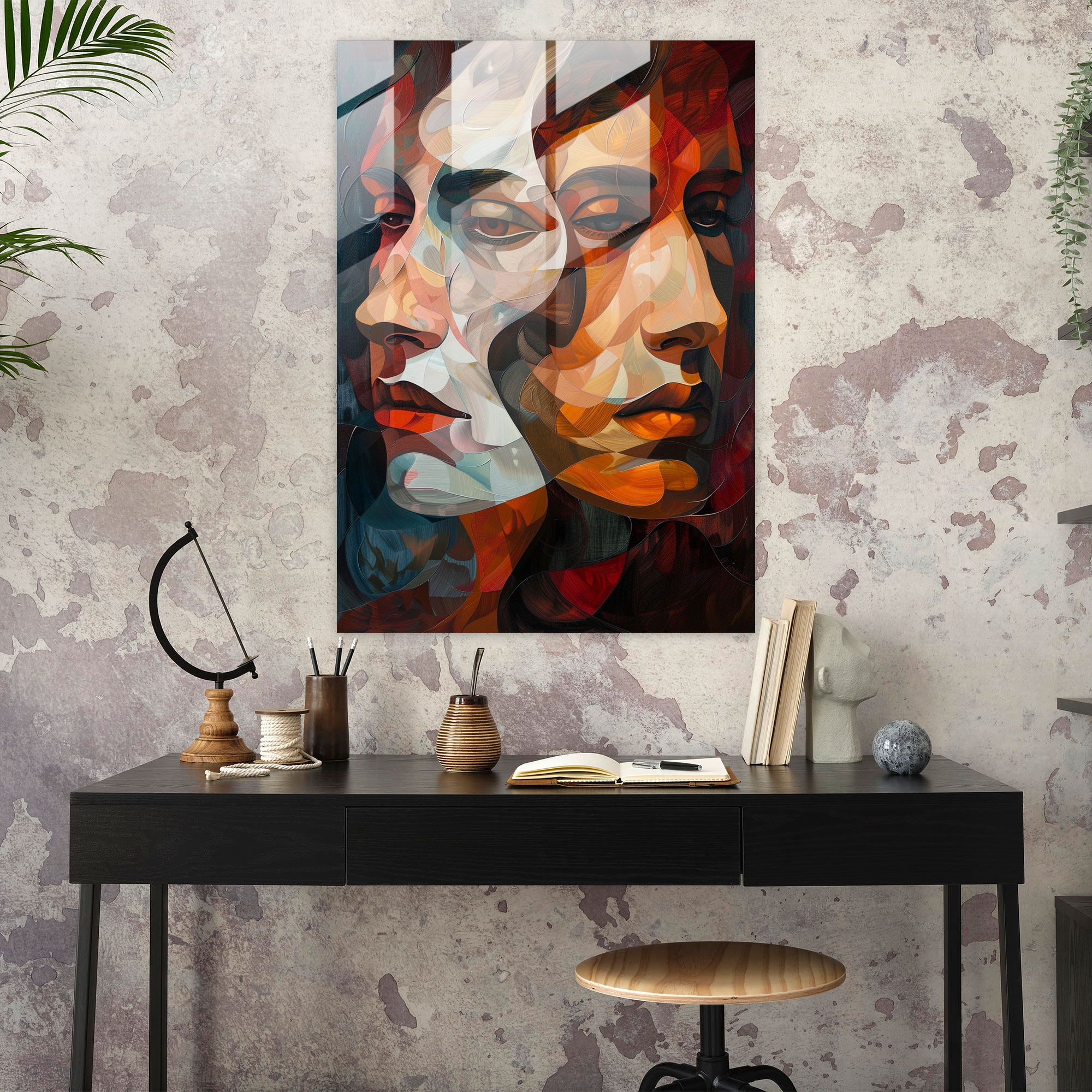 Twisted Expressions Glass Print - Expressionism, Home Decoration, Expressionism Art Style, Modern Art