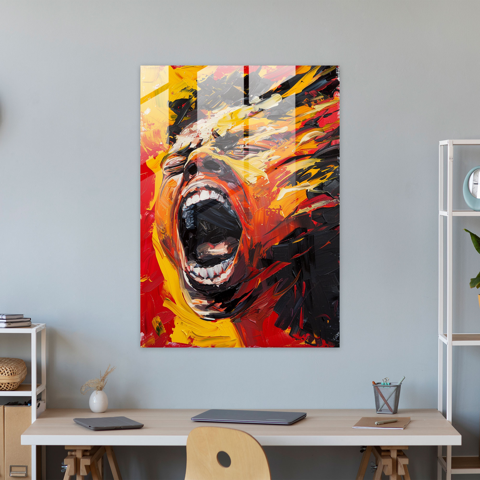 Turmoil Expressions Glass Print - Expressionism, Wall Decoration, Glass Print, Modern Art