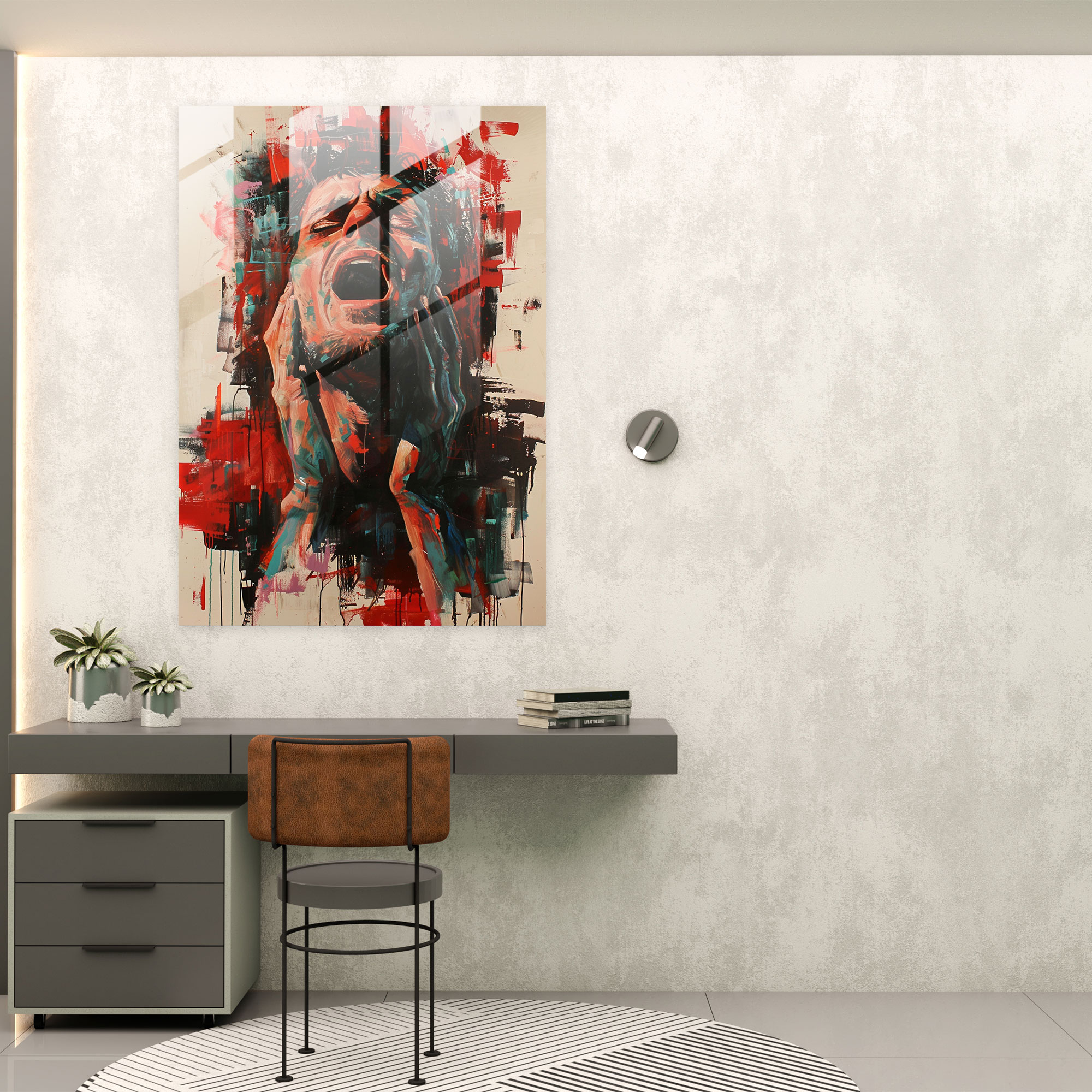 Raw Emotions Glass Wall Art - Expressionism, Modern Art, Colorful Art, Expressionism Art Style