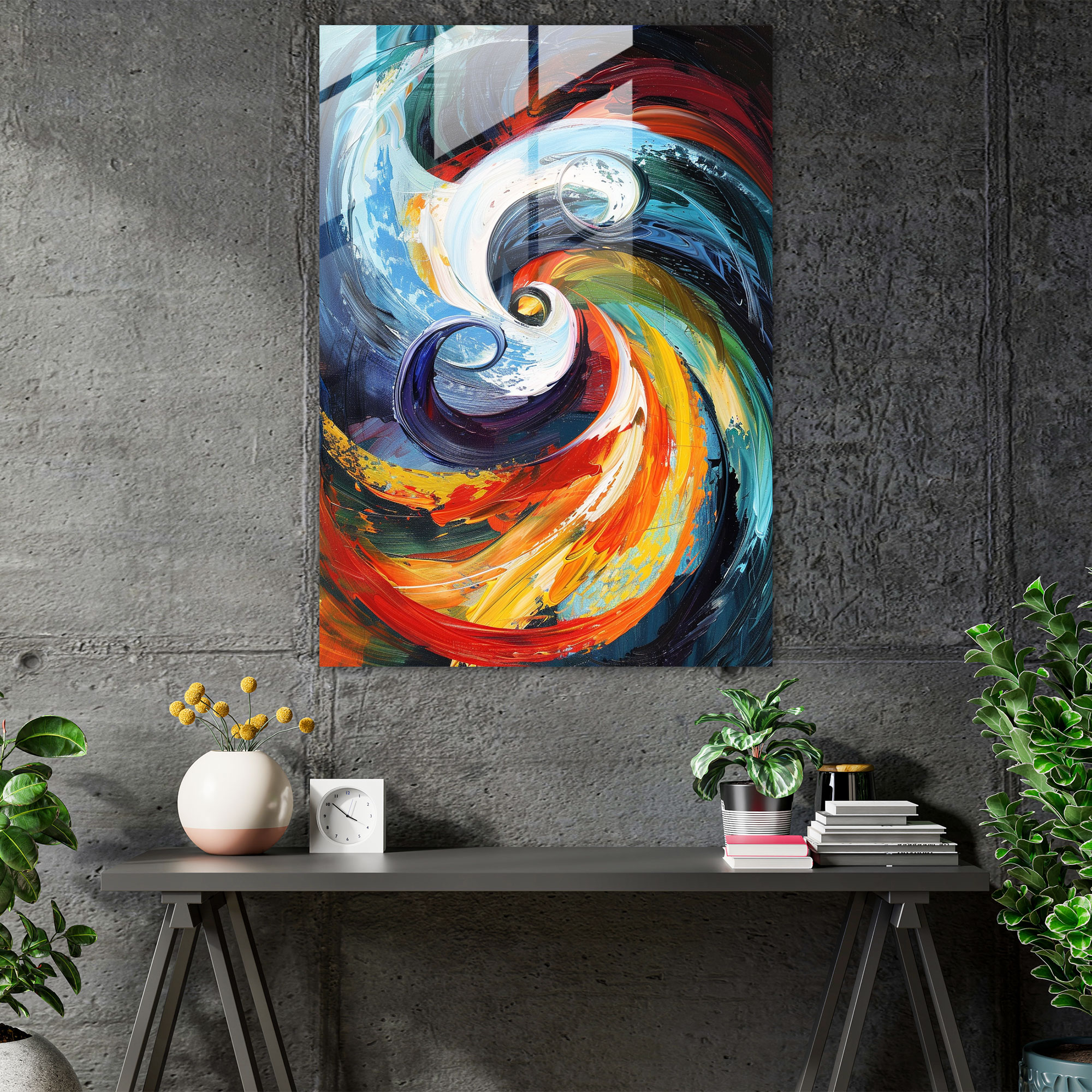 Swirling Expressions Glass Print - Expressionism, Glass Print, Home Decoration, Modern Art