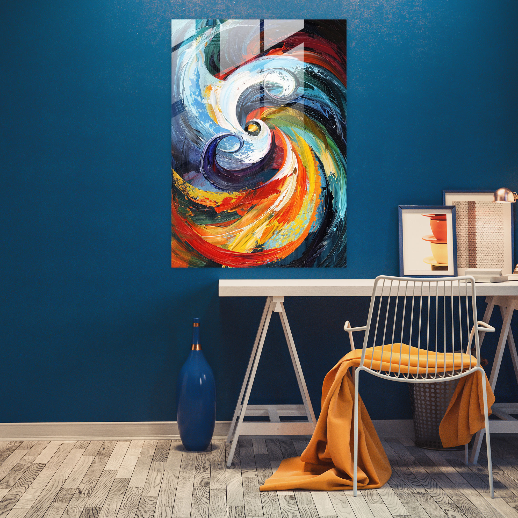Swirling Expressions Glass Print - Expressionism, Glass Print, Home Decoration, Modern Art