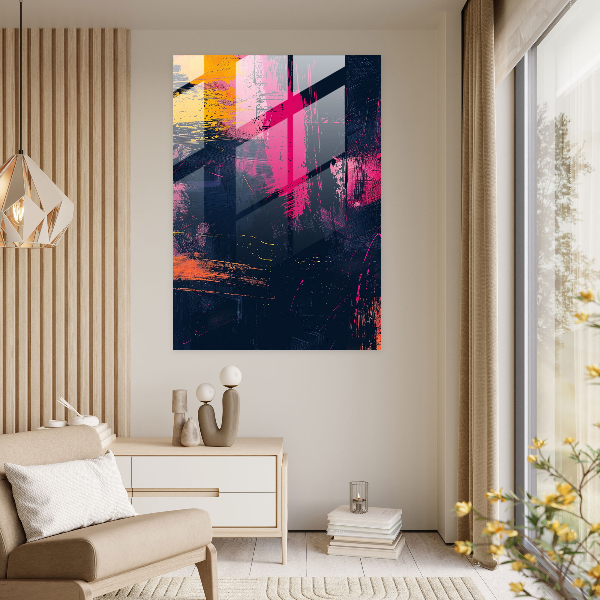 Chaotic Expressionism Glass Print - Expressionism, Modern Art, Glass Print, Expressionism Art Style