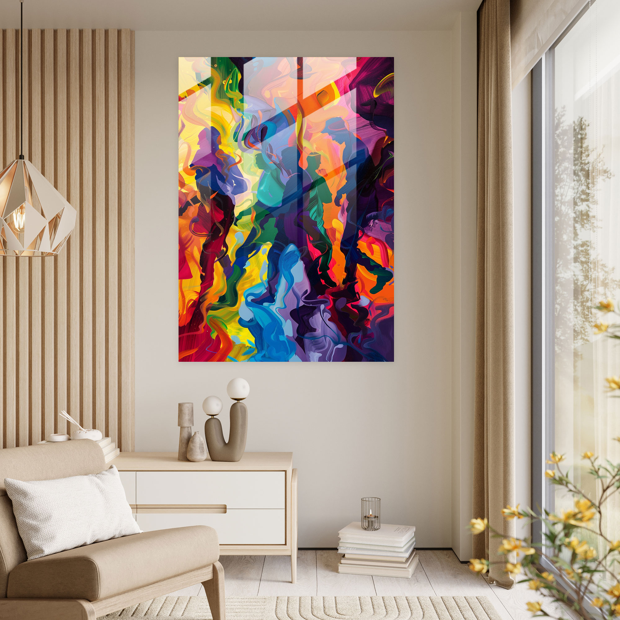Vibrant Expressionism Glass Wall Art - Expressionism, Glass Art, Expressionism Art Style, Modern Art
