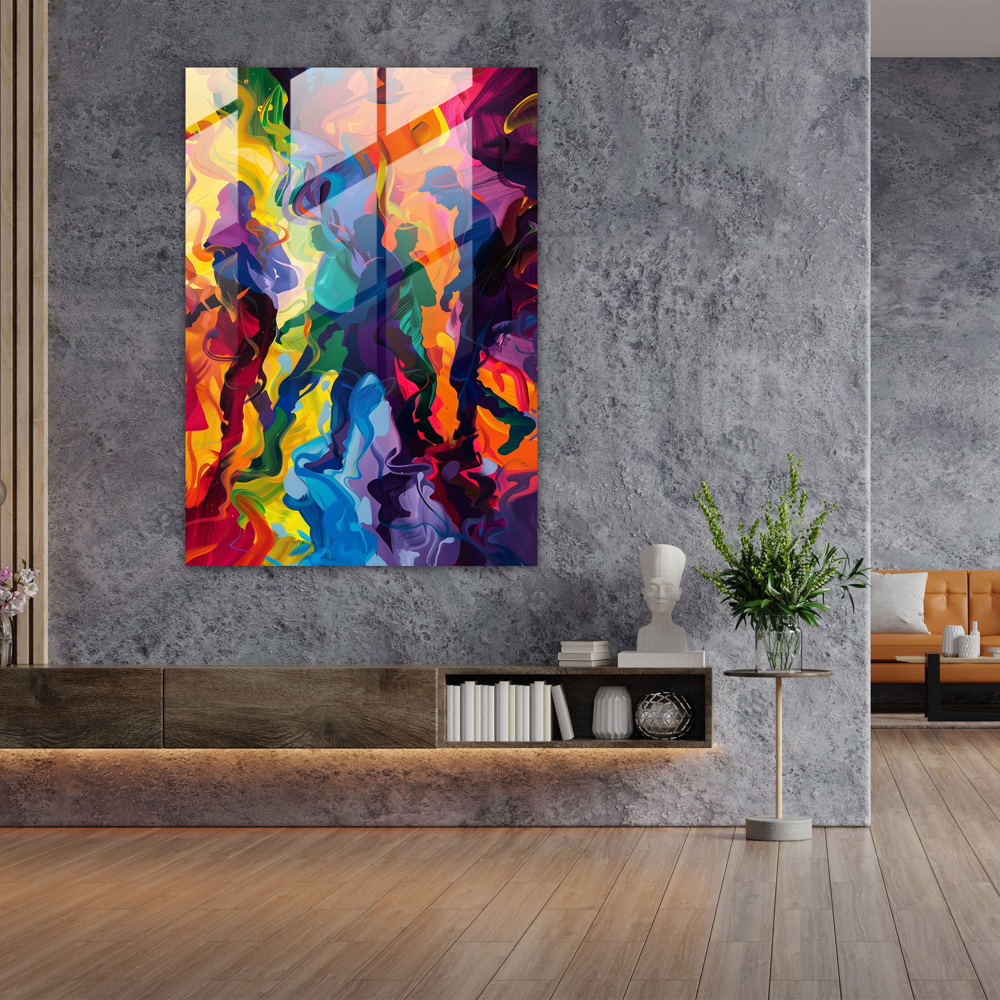 Vibrant Expressionism Glass Wall Art - Expressionism, Glass Art, Expressionism Art Style, Modern Art