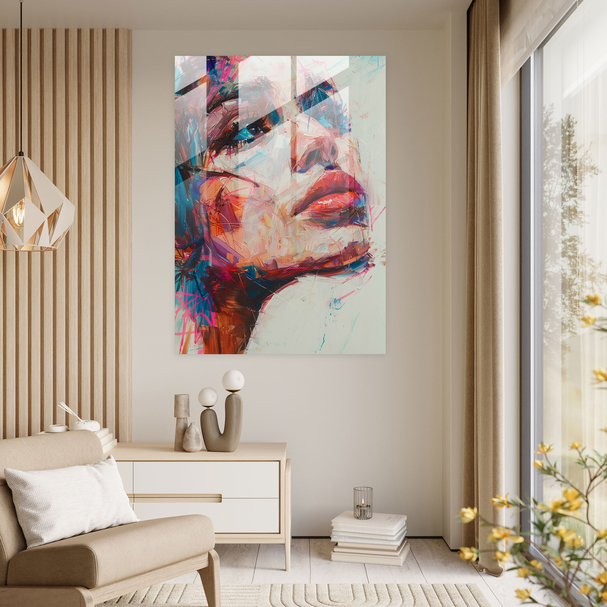 Emotional Expressionism Glass Print - Expressionism, Modern Art, Glass Print, Home Decoration
