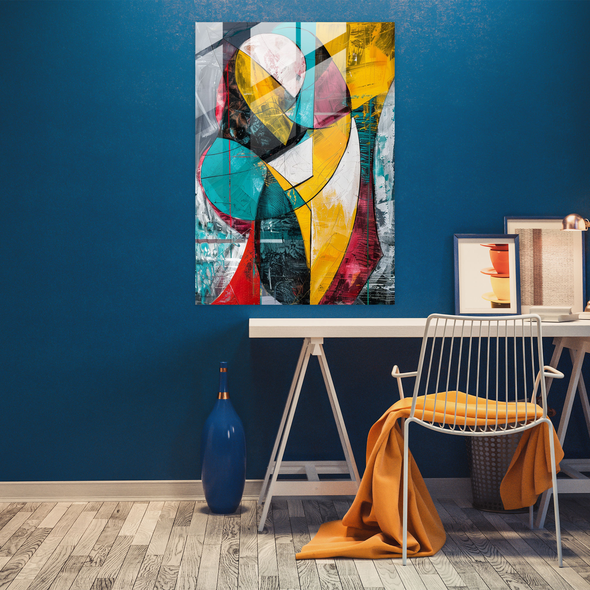 Abstract Expressionism Home Decoration - Expressionism, Glass Art, Wall Decoration, Glass Print