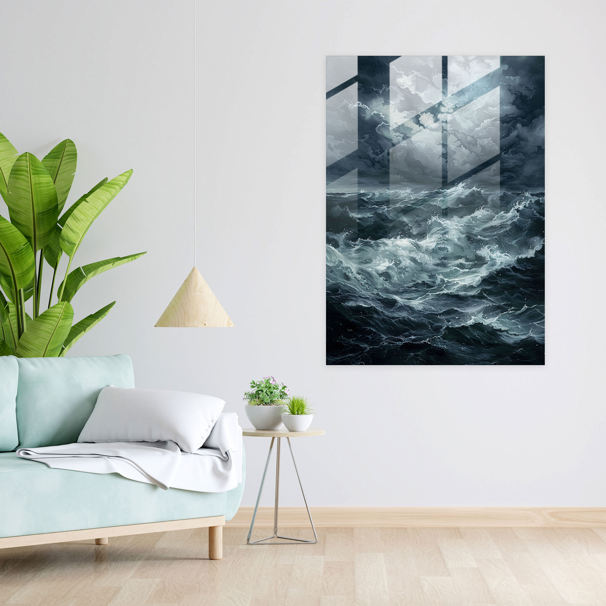Expressionism Art Style Glass Print - Stormy Seascape Glass Wall Art - Expressionism, Glass Wall Art, Modern Art, Glass Print