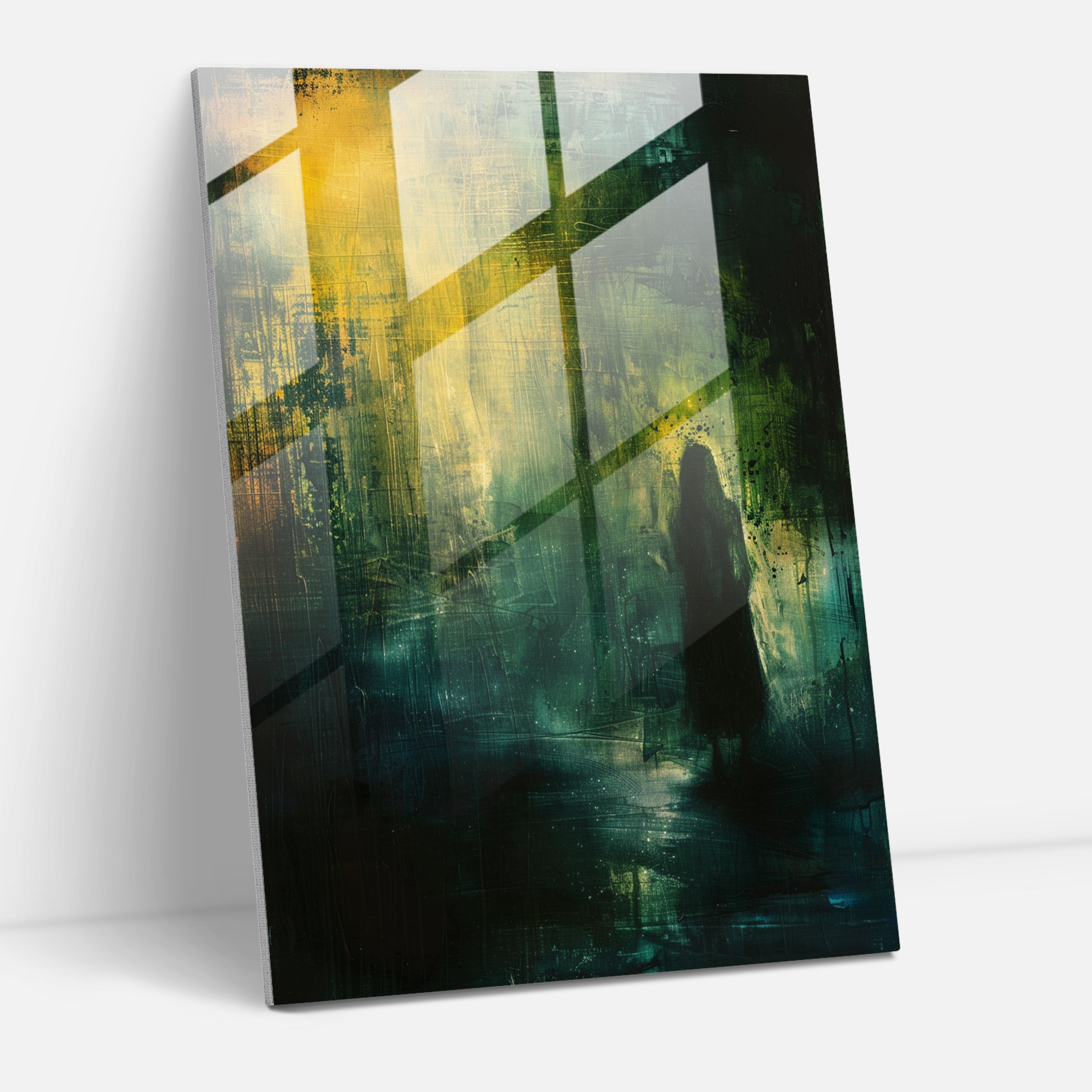Expressionism Art Style Glass Print - Mysterious Figure Glass Wall Art - Expressionism, Dreamlike, Home Decoration, Expressionism Art Style