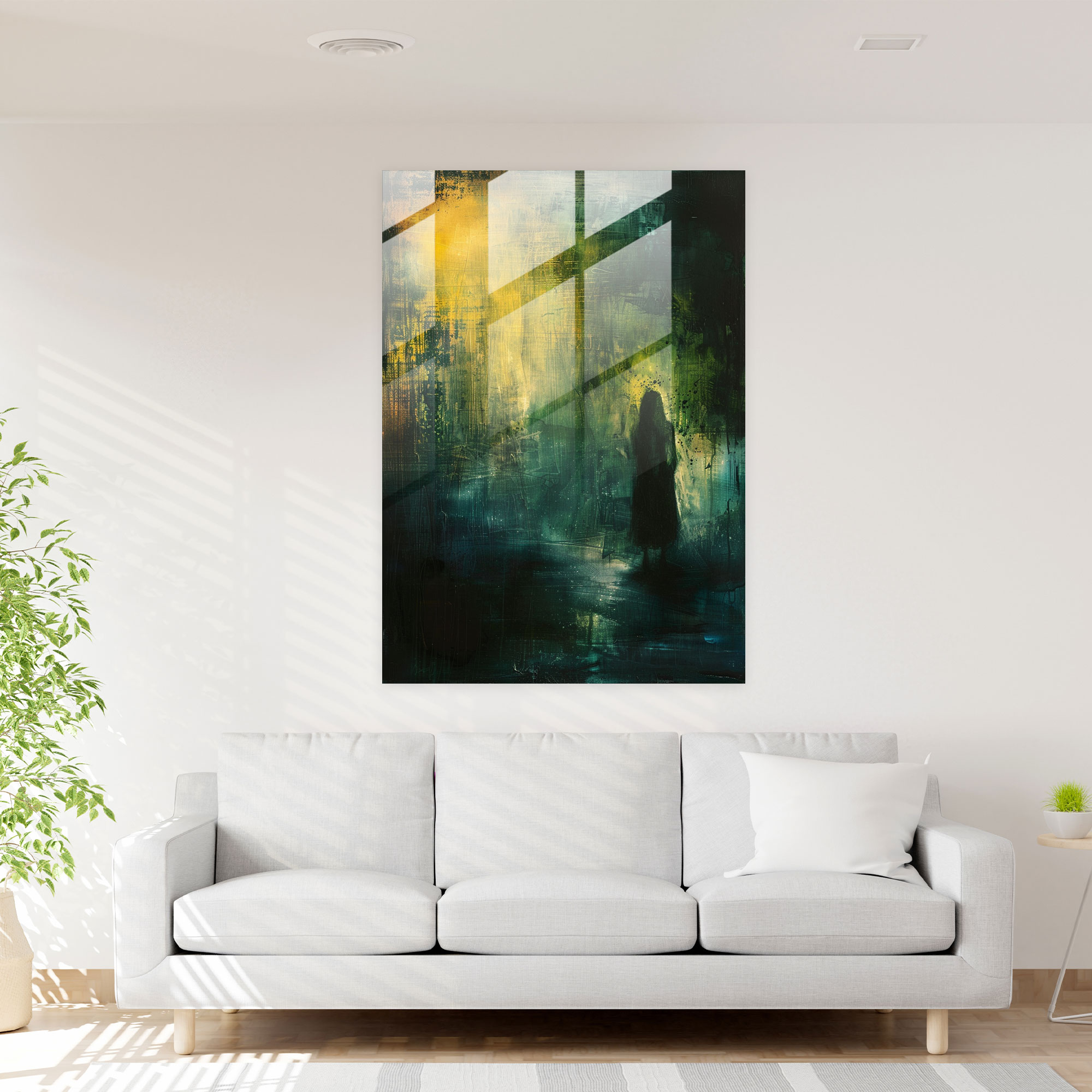 Expressionism Art Style Glass Print - Mysterious Figure Glass Wall Art - Expressionism, Dreamlike, Home Decoration, Expressionism Art Style