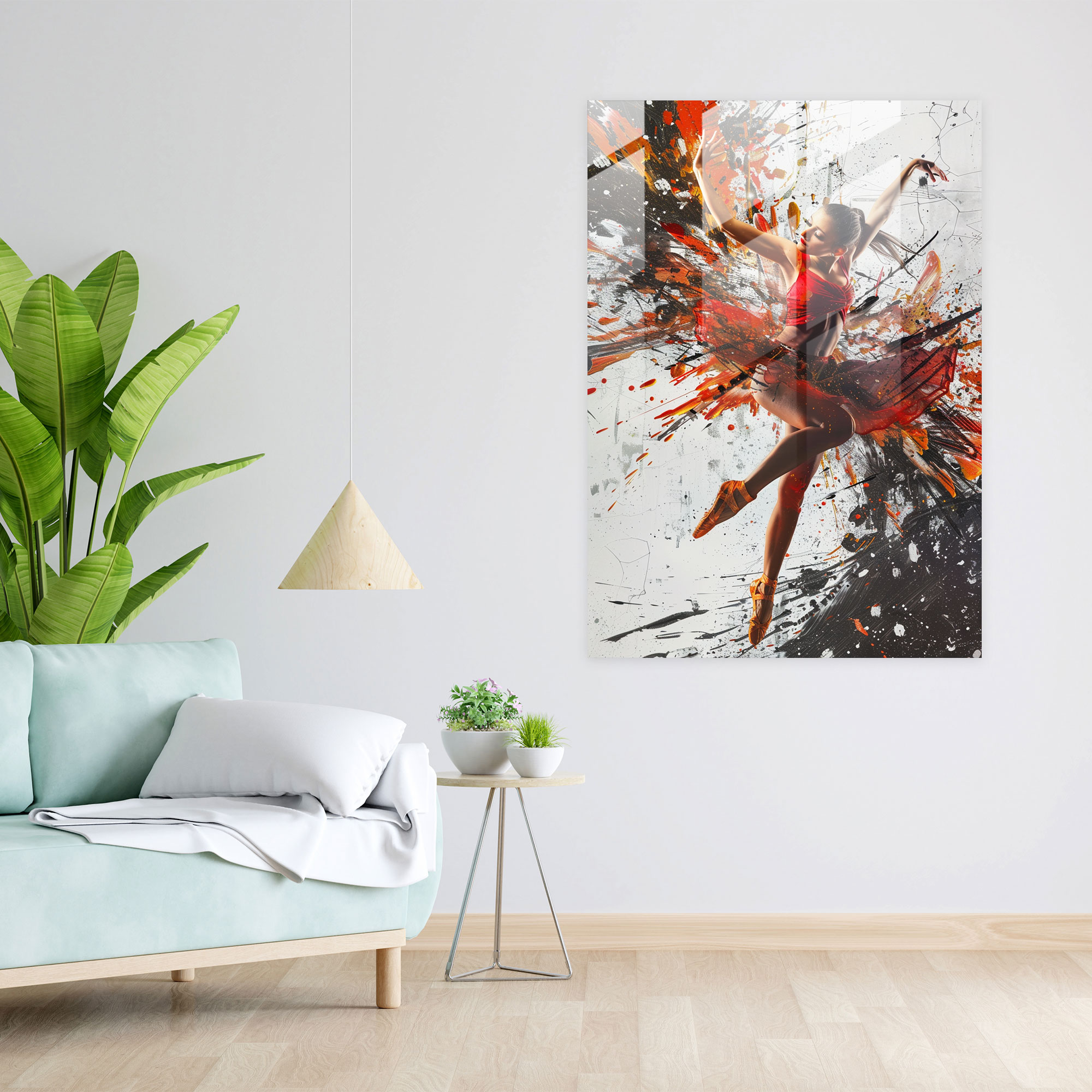 Expressionism Art Style Glass Print - Energetic Dance Performance Glass Wall Art - Expressionism, Glass Wall Art, Expressionism Art Style, Home Decoration