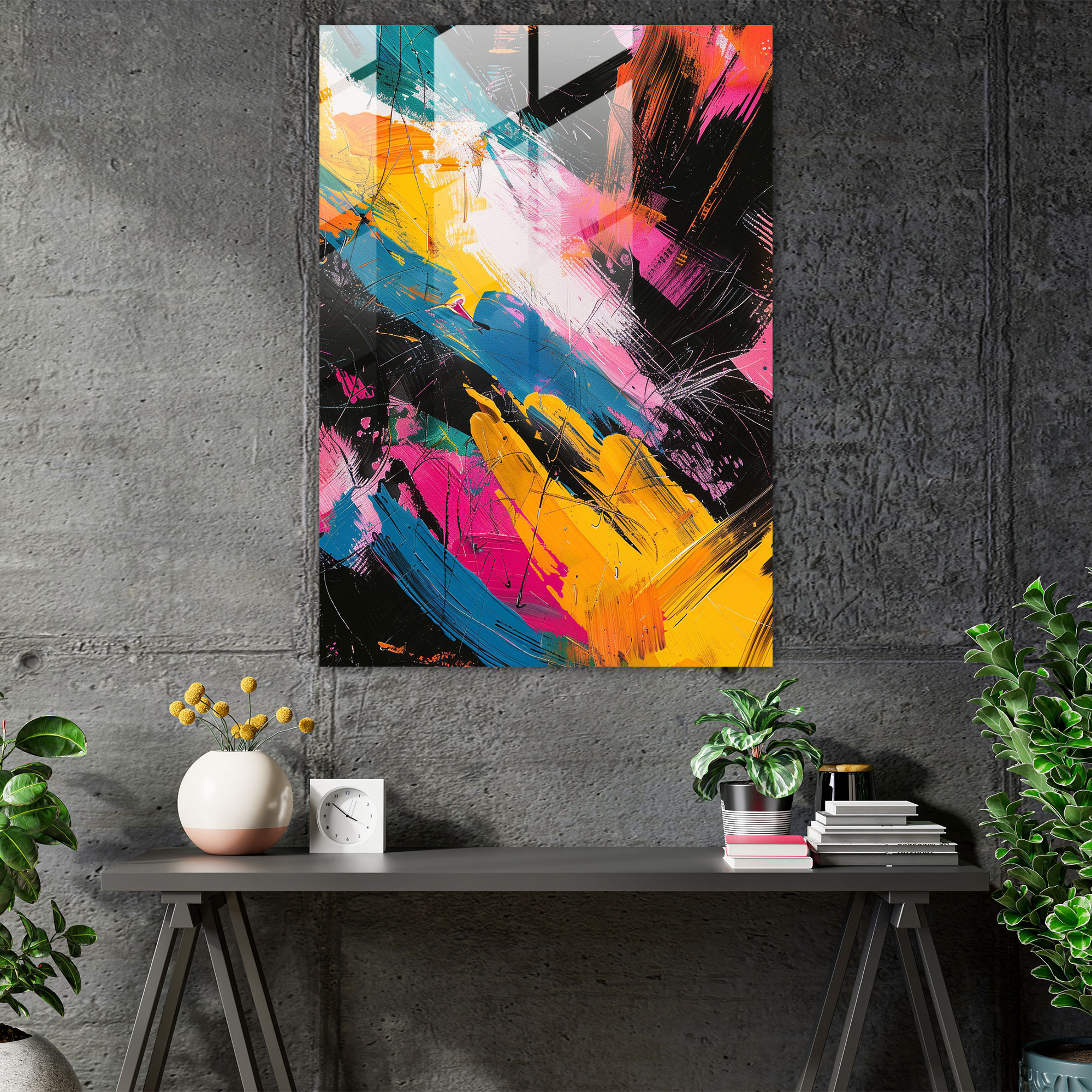 Expressionism Glass Print - Expressionism, Home Decoration, Modern Art, Wall Decoration