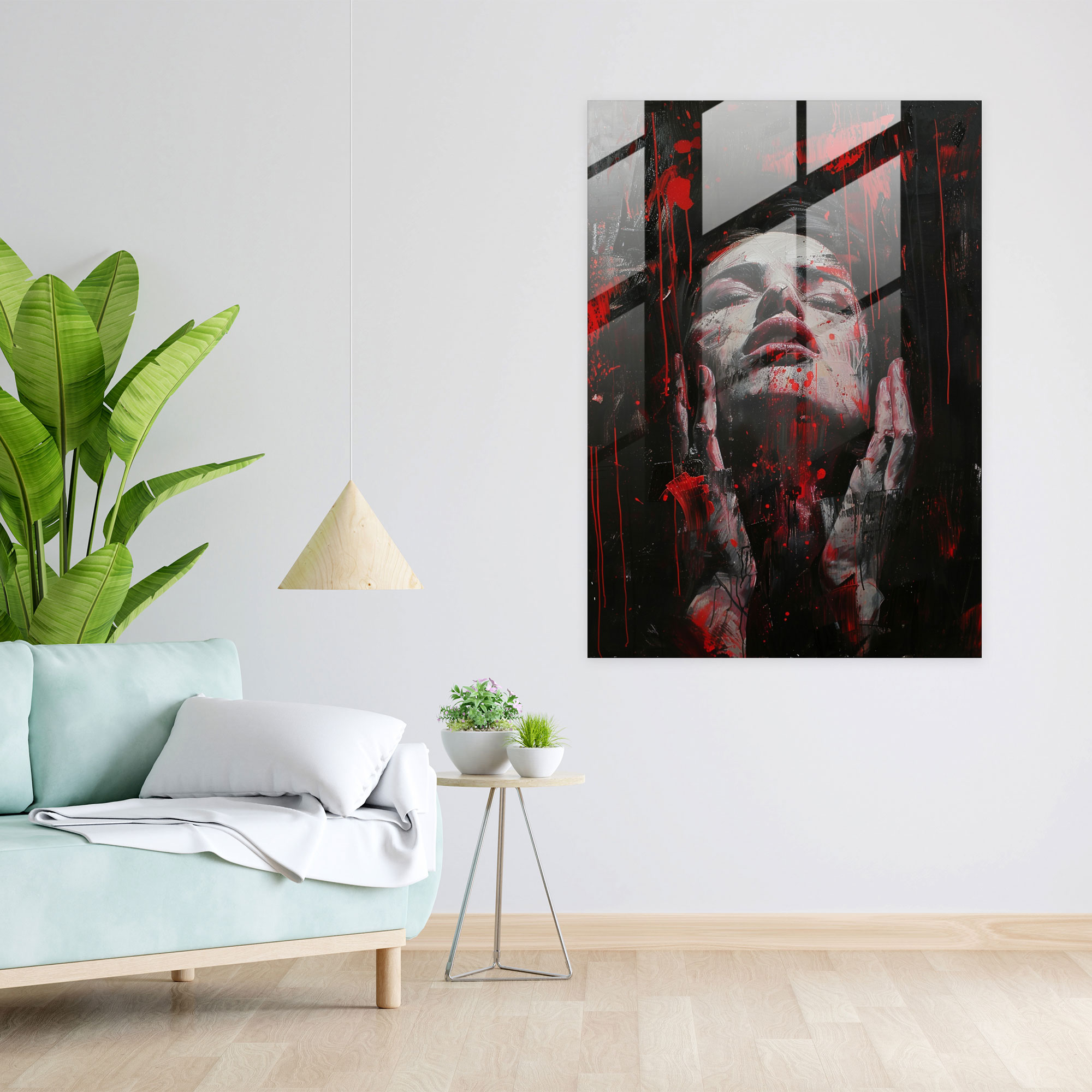 Dramatic Brushwork Glass Print - Expressionism, Glass Print, Home Decoration, Wall Decoration