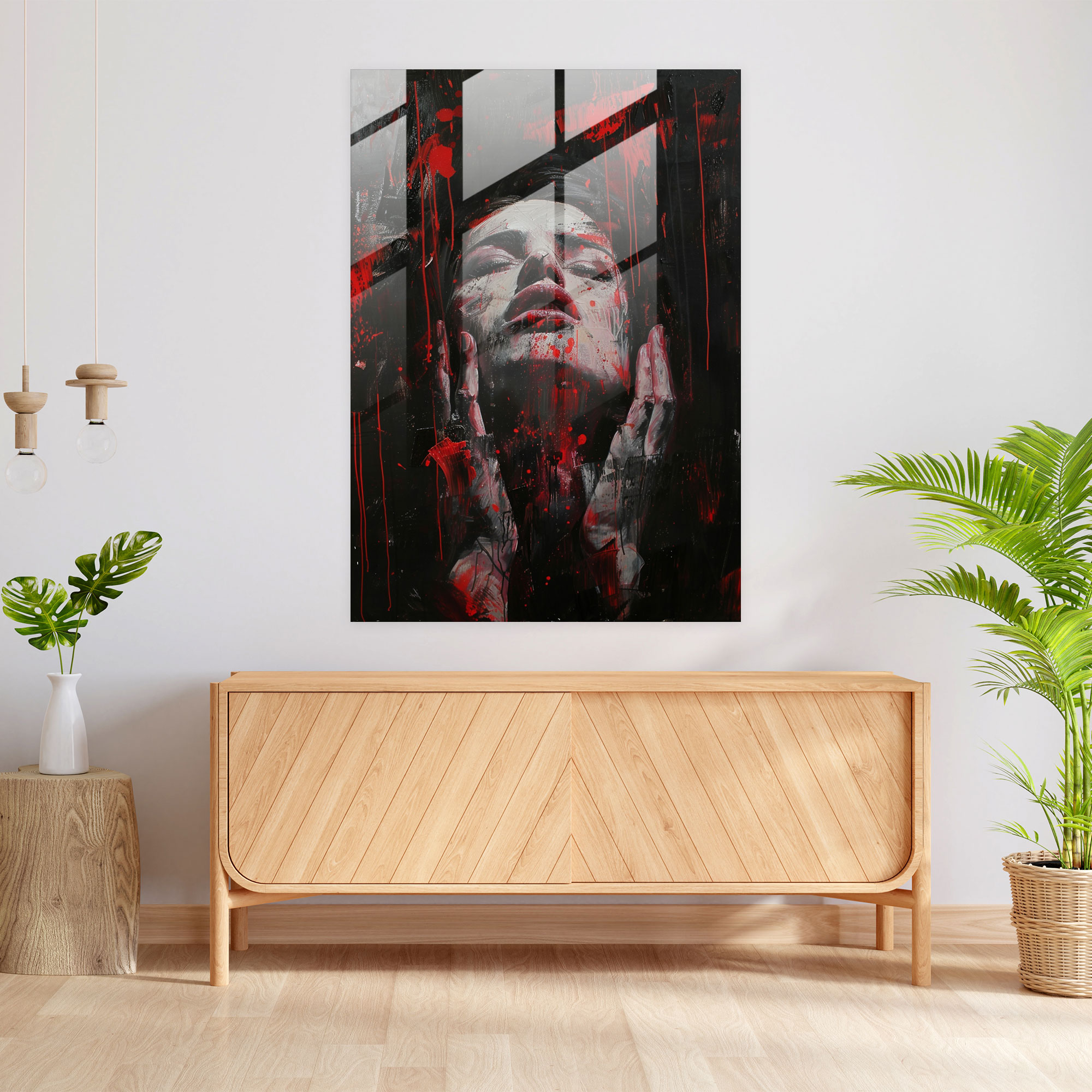 Dramatic Brushwork Glass Print - Expressionism, Glass Print, Home Decoration, Wall Decoration