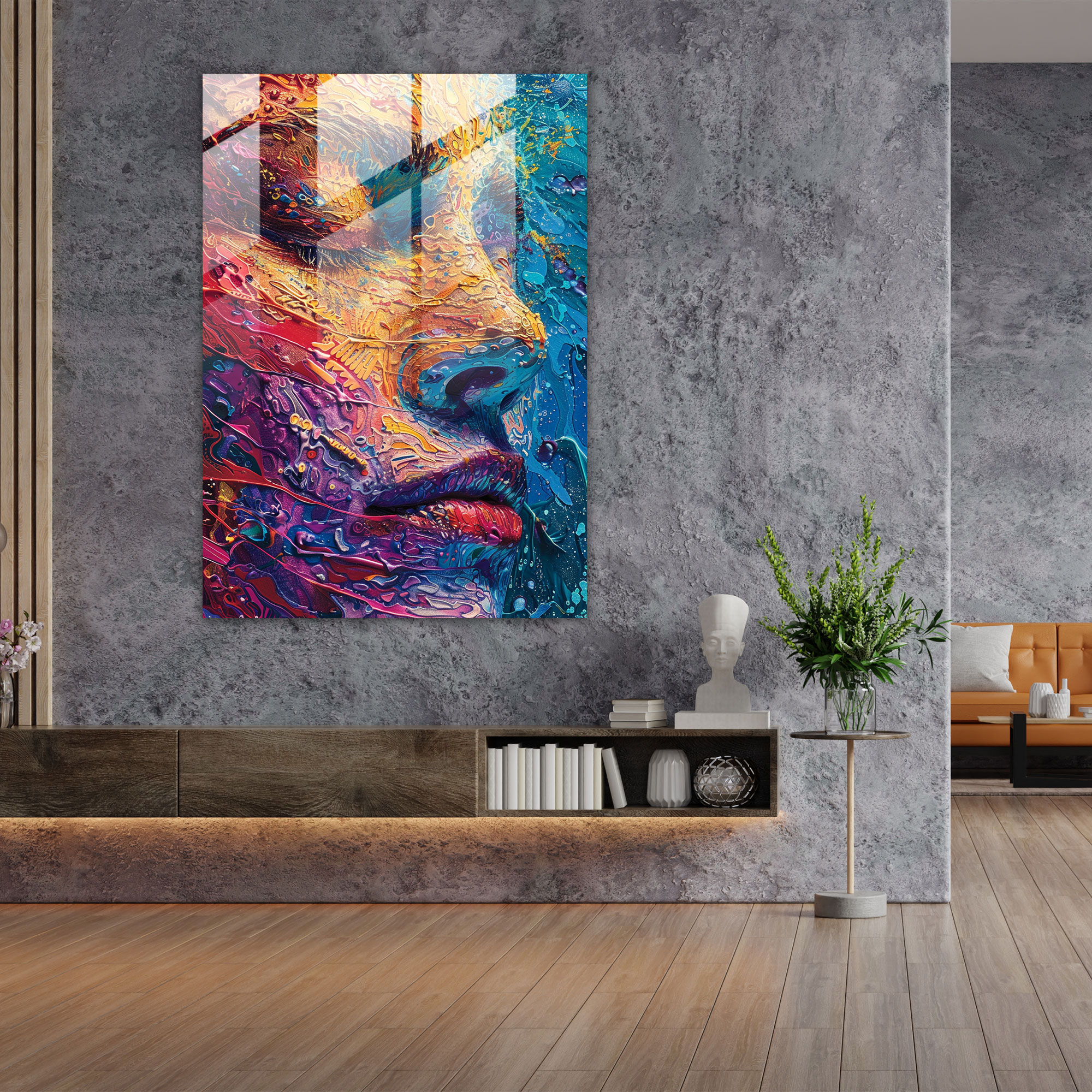 Dreamlike Scenes Glass Print - Expressionism, Wall Decoration, Home Decoration, Modern Art
