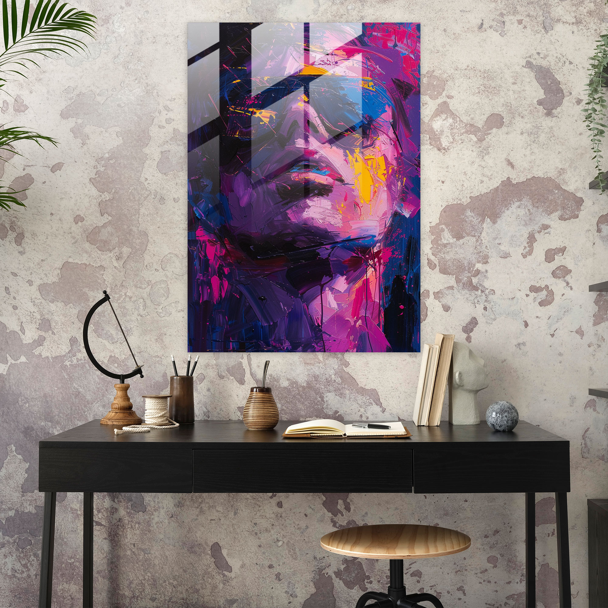 Raw Emotion Glass Wall Art - Expressionism, Home Decoration, Glass Wall Art, Modern Art