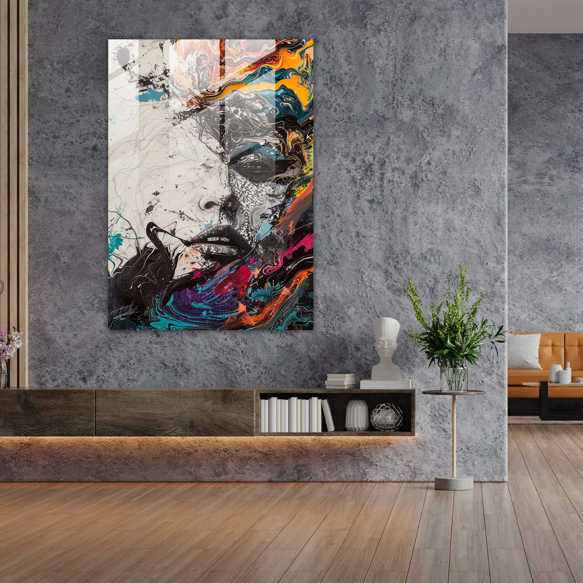 Inner Turmoil Glass Wall Art - Expressionism, Wall Decoration, Glass Wall Art, Modern Art