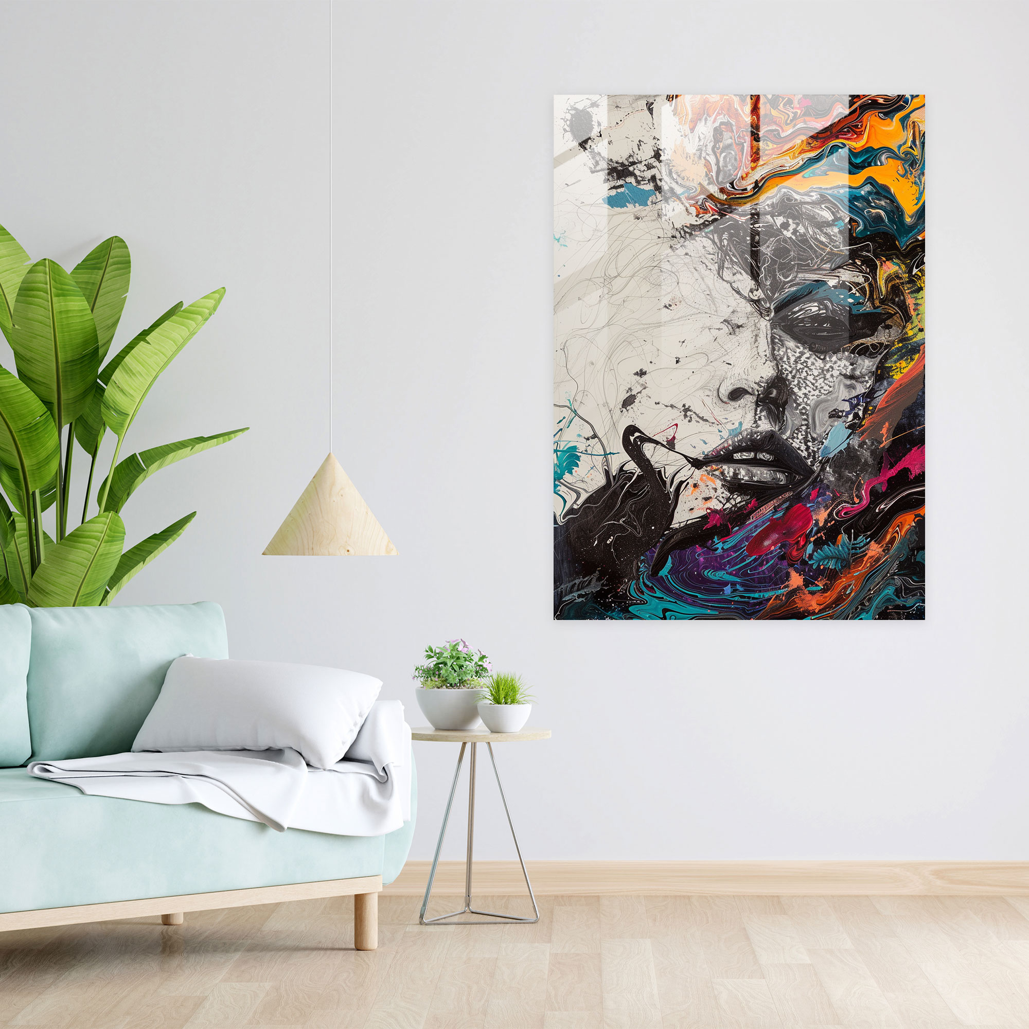 Inner Turmoil Glass Wall Art - Expressionism, Wall Decoration, Glass Wall Art, Modern Art