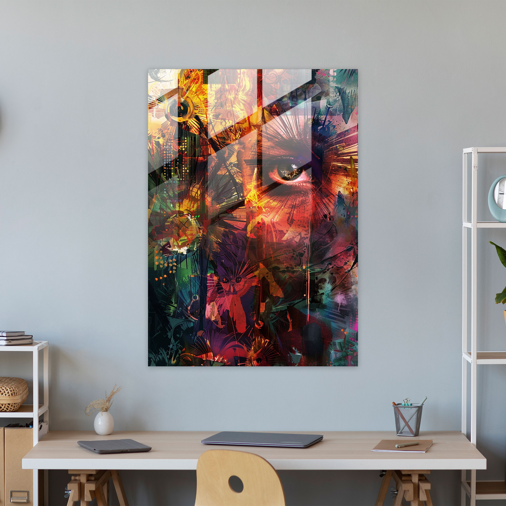 Dreamlike Expressionism Glass Print - Expressionism, Fantasy Elements, Expressionism Art Style, Dreamlike Quality