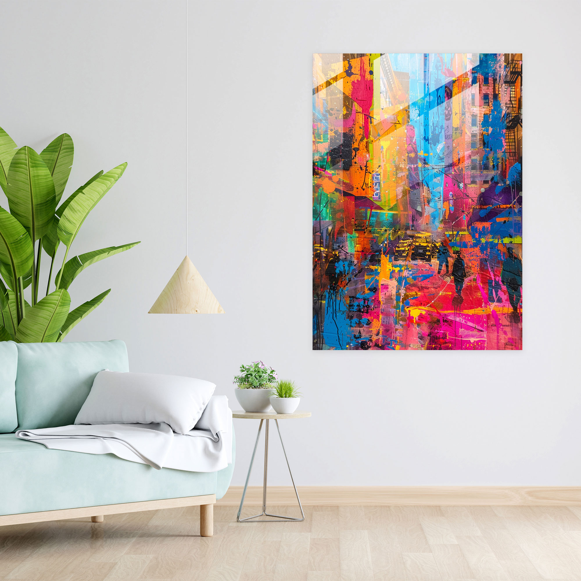Vibrant Expressionism Modern Art - Expressionism, Modern Art, Urban Setting, Vibrant Patterns