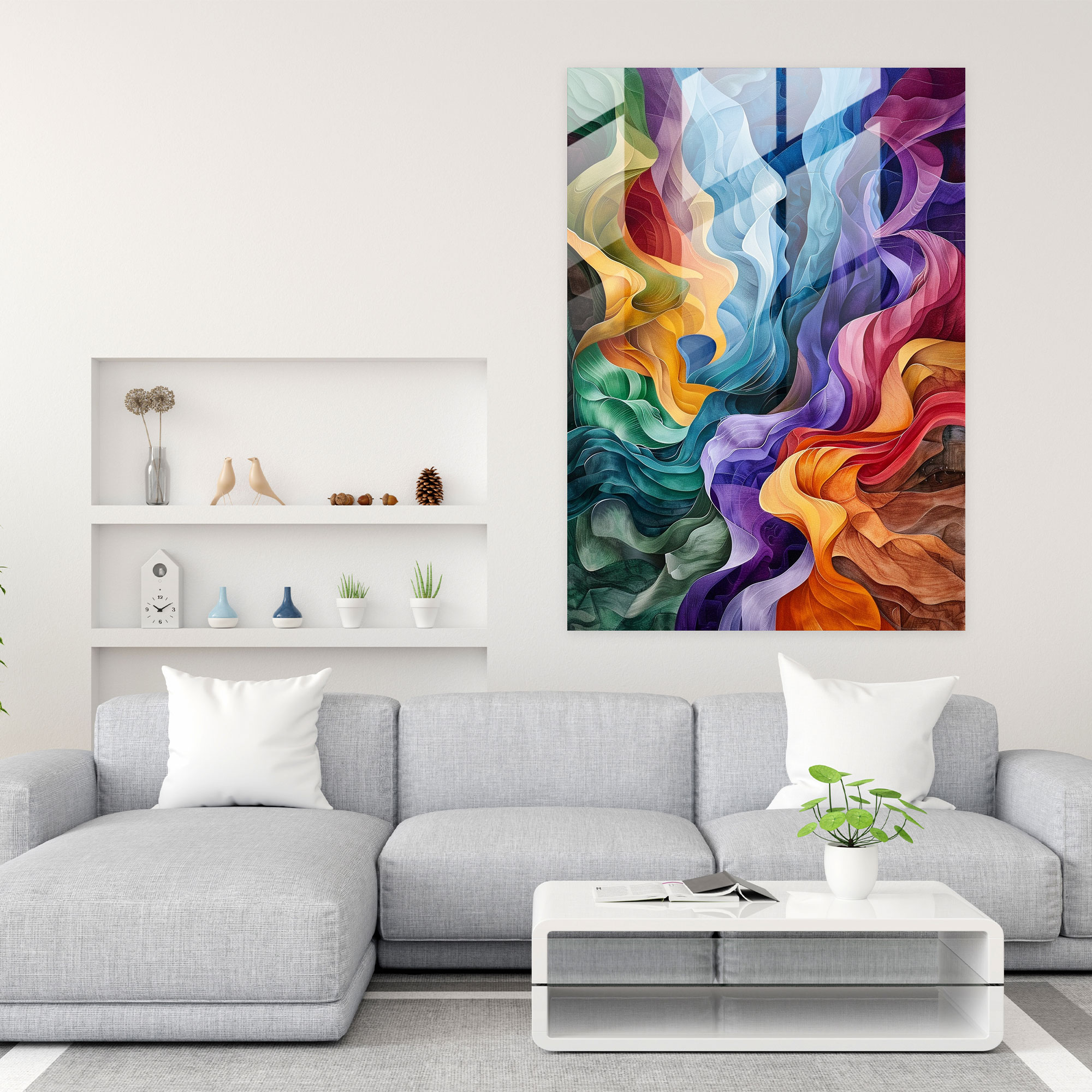 Expressionism Home Decoration - Swirling Landscape - Expressionism, Modern Art, Wall Decoration, Glass Art