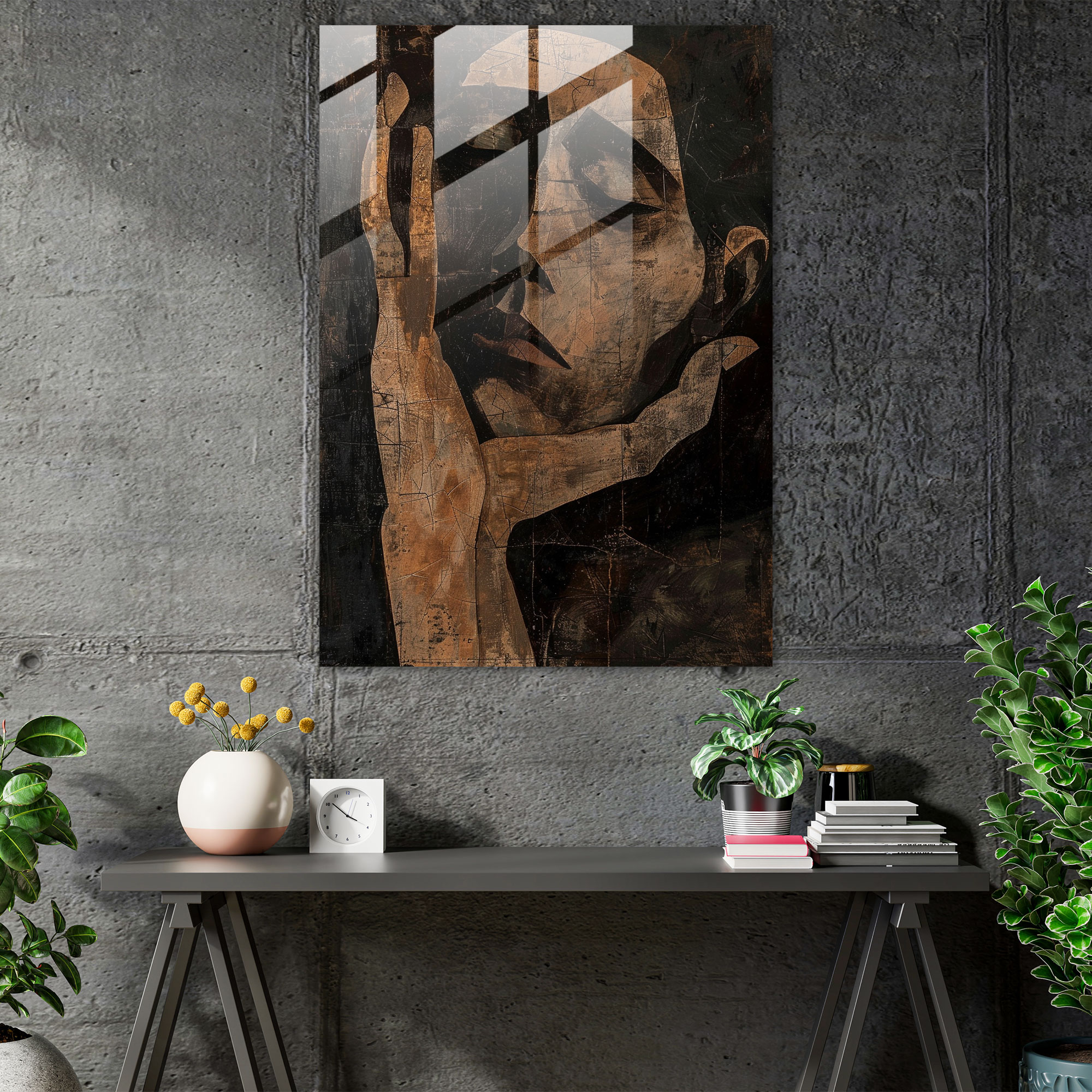 Expressionism Wall Decoration - Emotional Portrait - Expressionism, Glass Art, Home Decoration, Glass Print