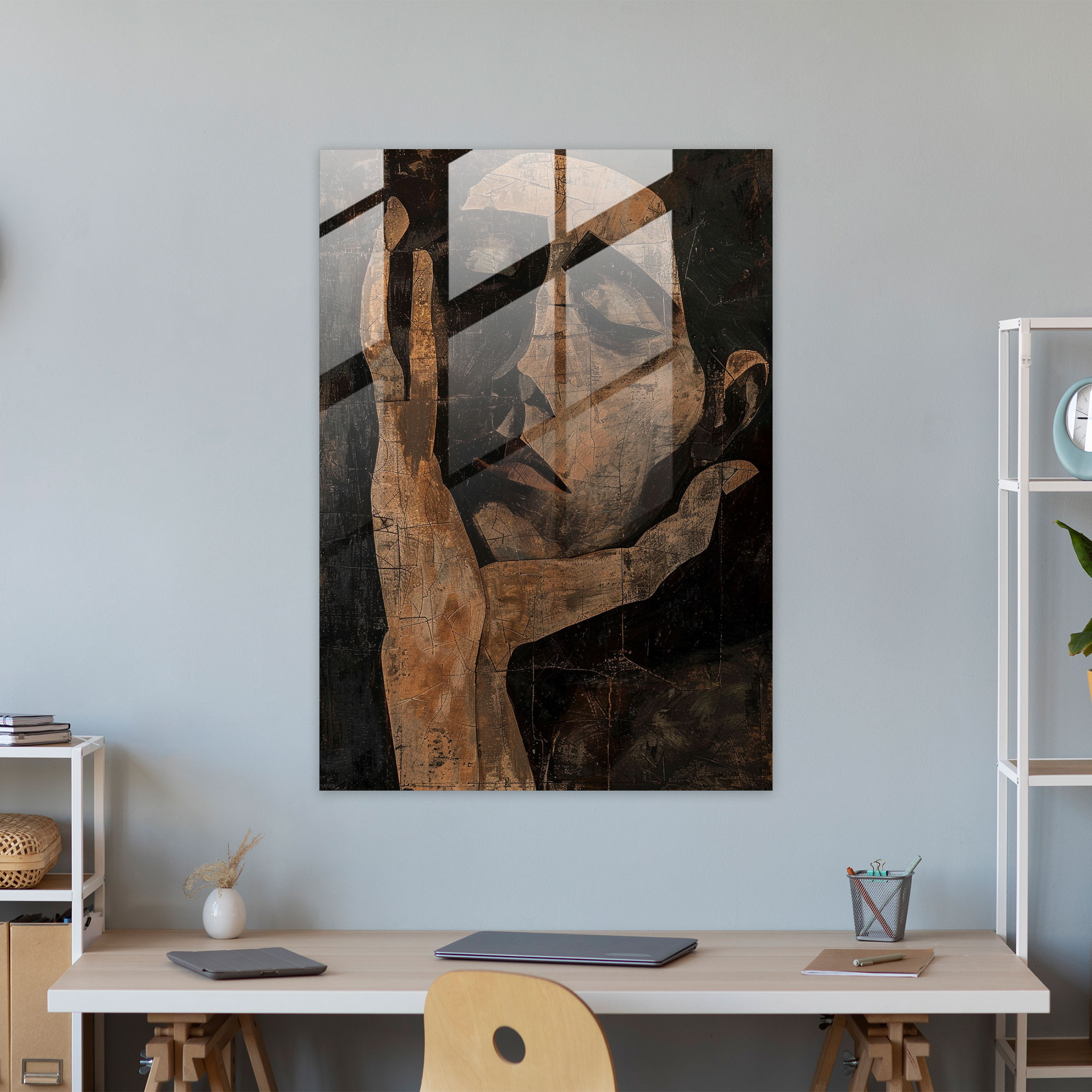 Expressionism Wall Decoration - Emotional Portrait - Expressionism, Glass Art, Home Decoration, Glass Print