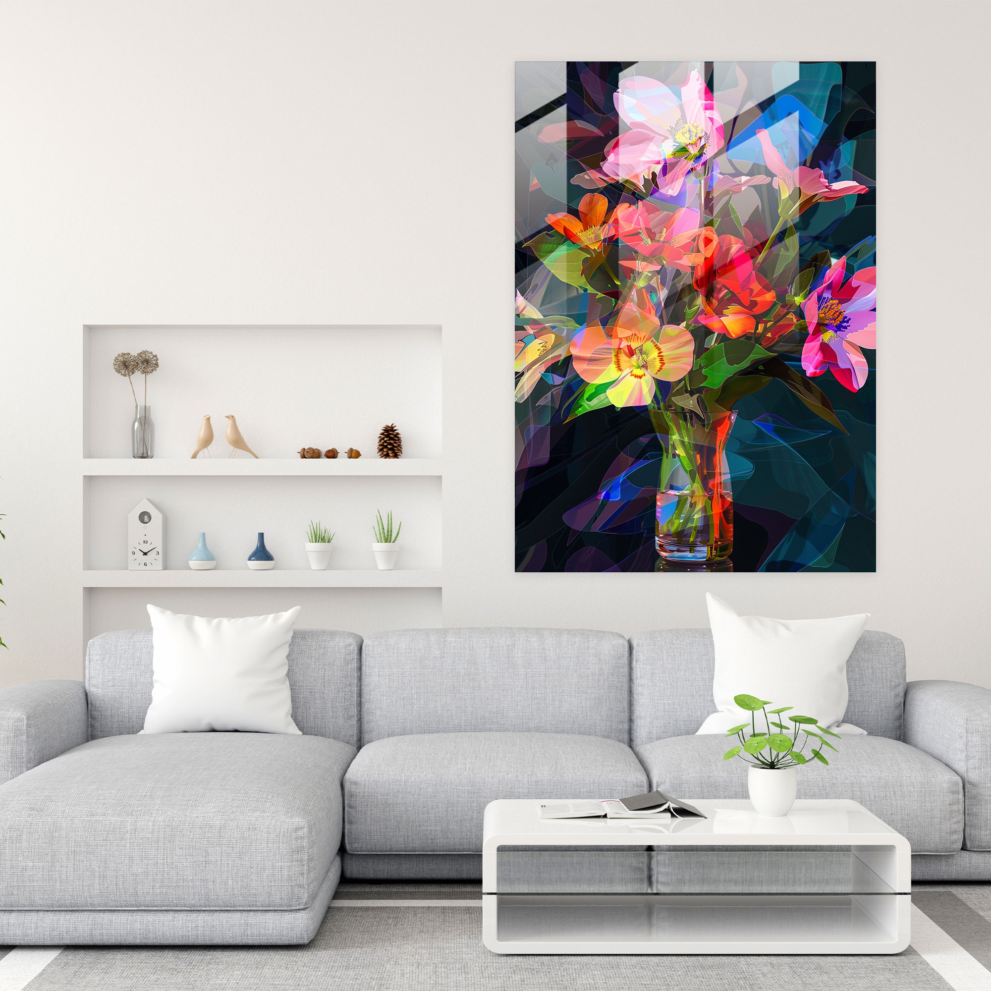 Expressionism Glass Art - Vibrant Still Life - Expressionism, Modern Art, Glass Print, Glass Art