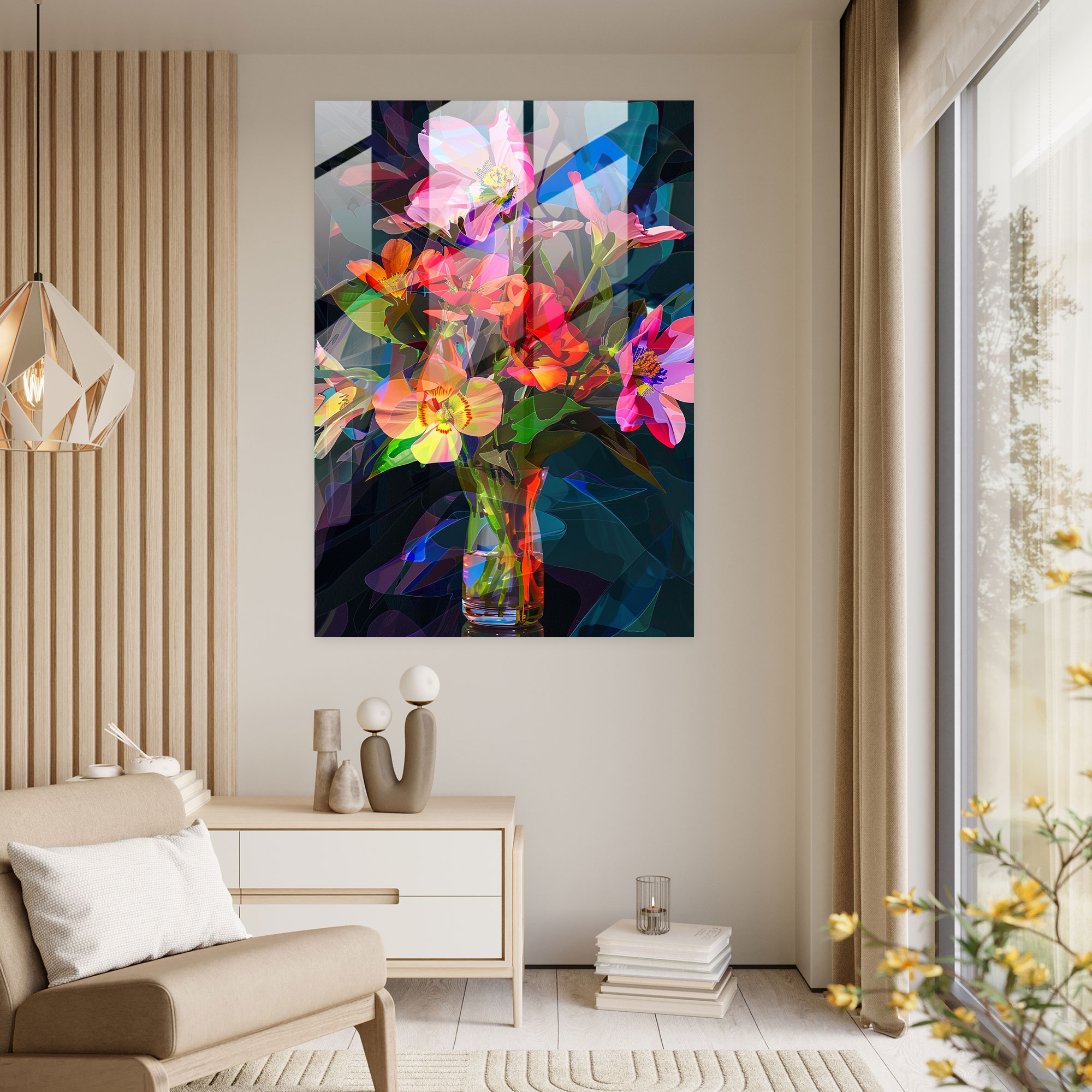 Expressionism Glass Art - Vibrant Still Life - Expressionism, Modern Art, Glass Print, Glass Art