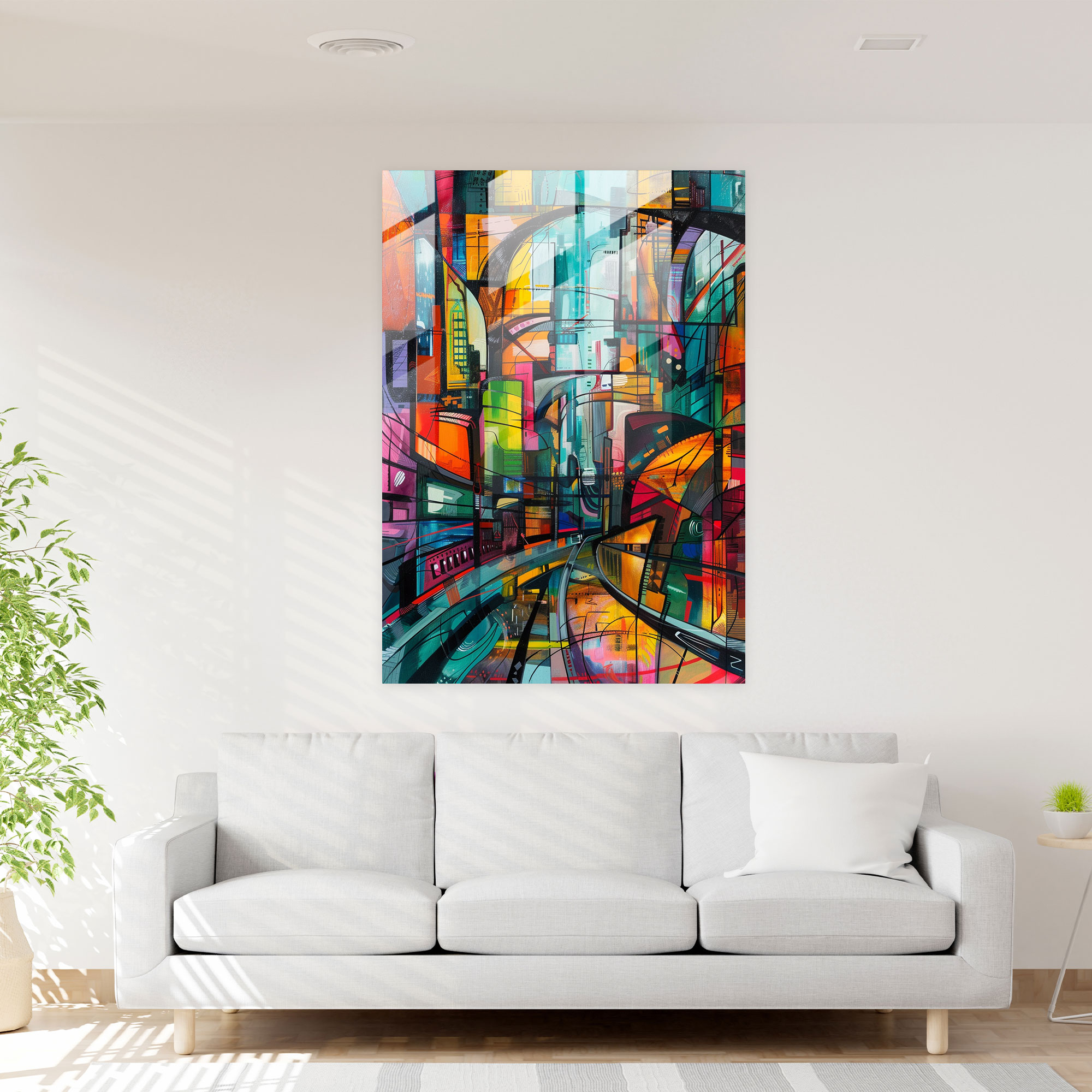 Expressionism Modern Art - Chaotic Cityscape - Expressionism, Expressionism Art Style, Home Decoration, Modern Art