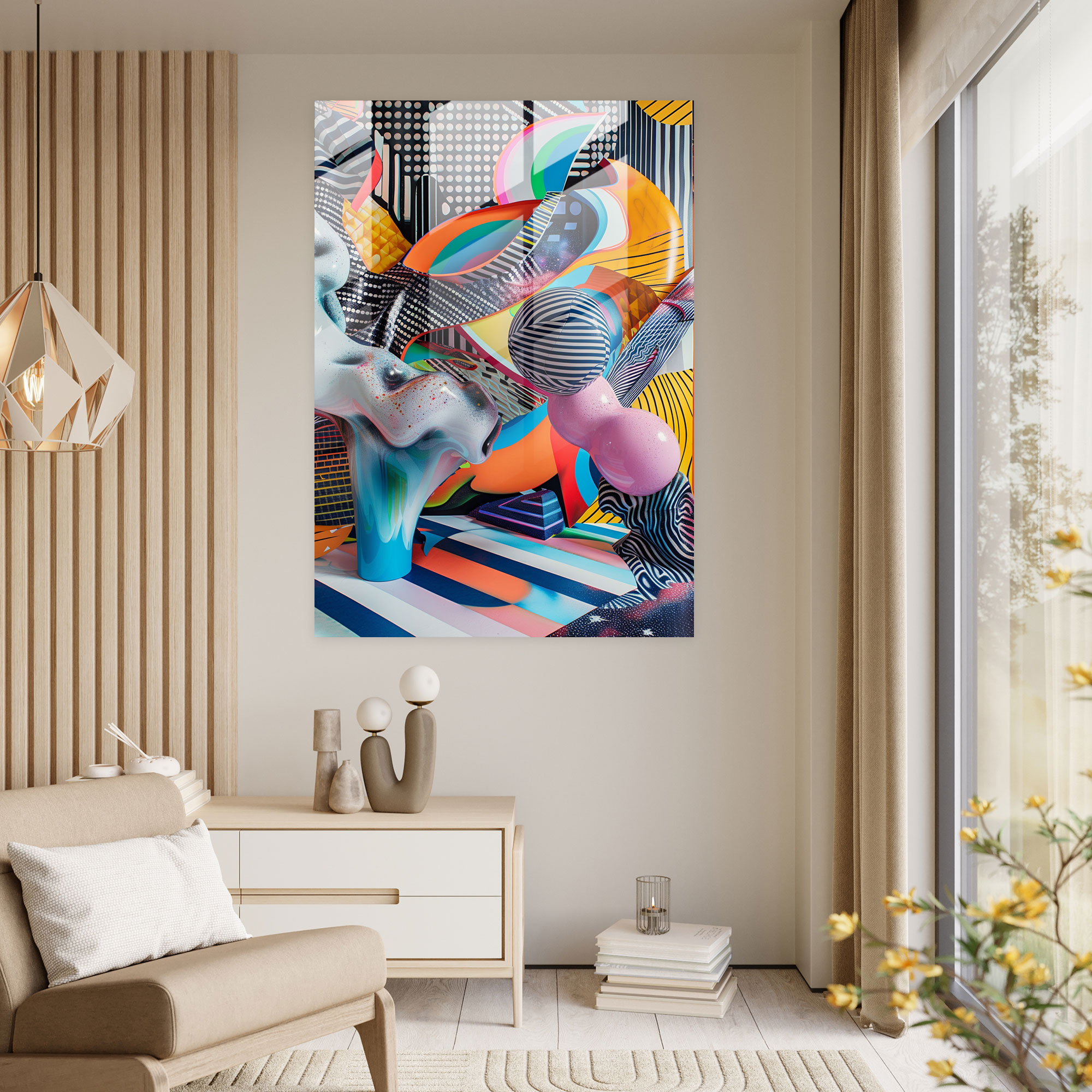 Expressionism Home Decoration - Surrealistic Scene - Expressionism, Glass Print, Modern Art, Glass Art