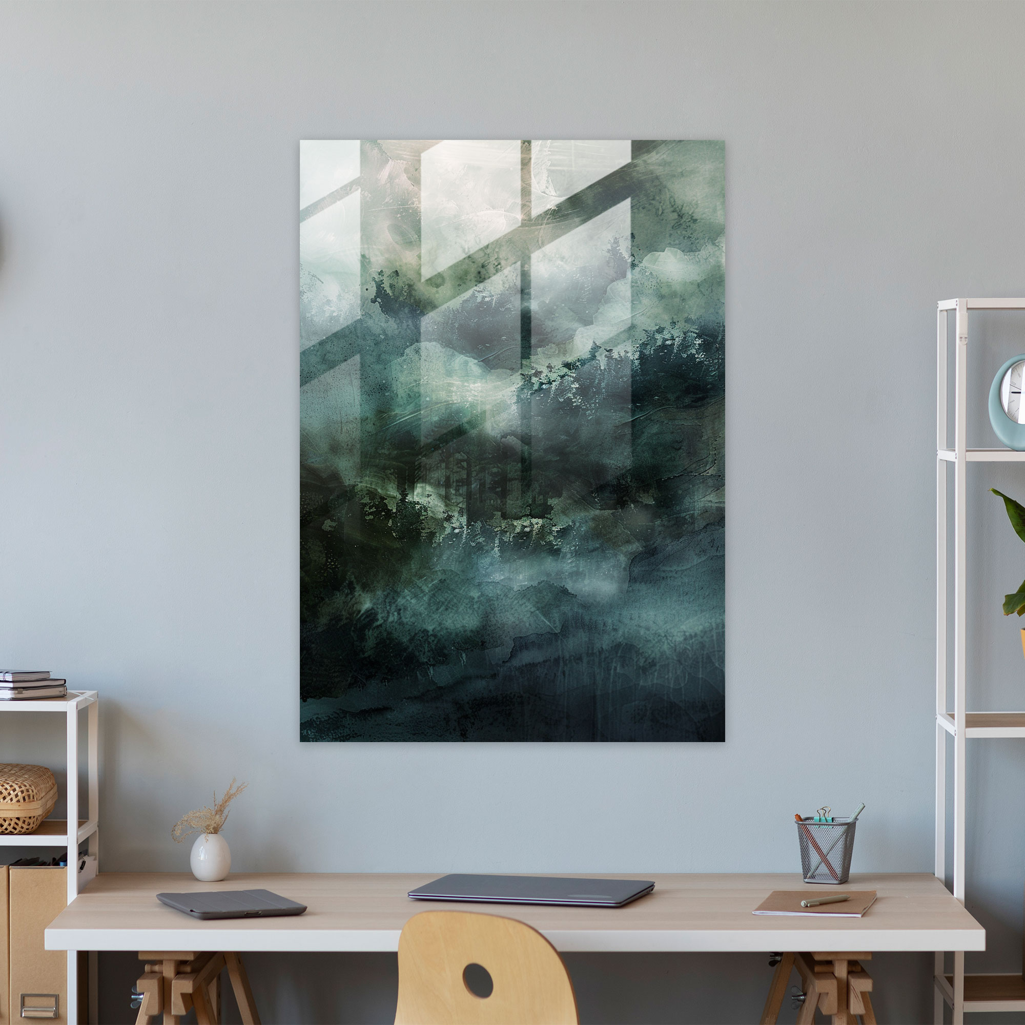 Expressionism Glass Art - Moody Landscape - Expressionism, Glass Art, Home Decoration, Modern Art