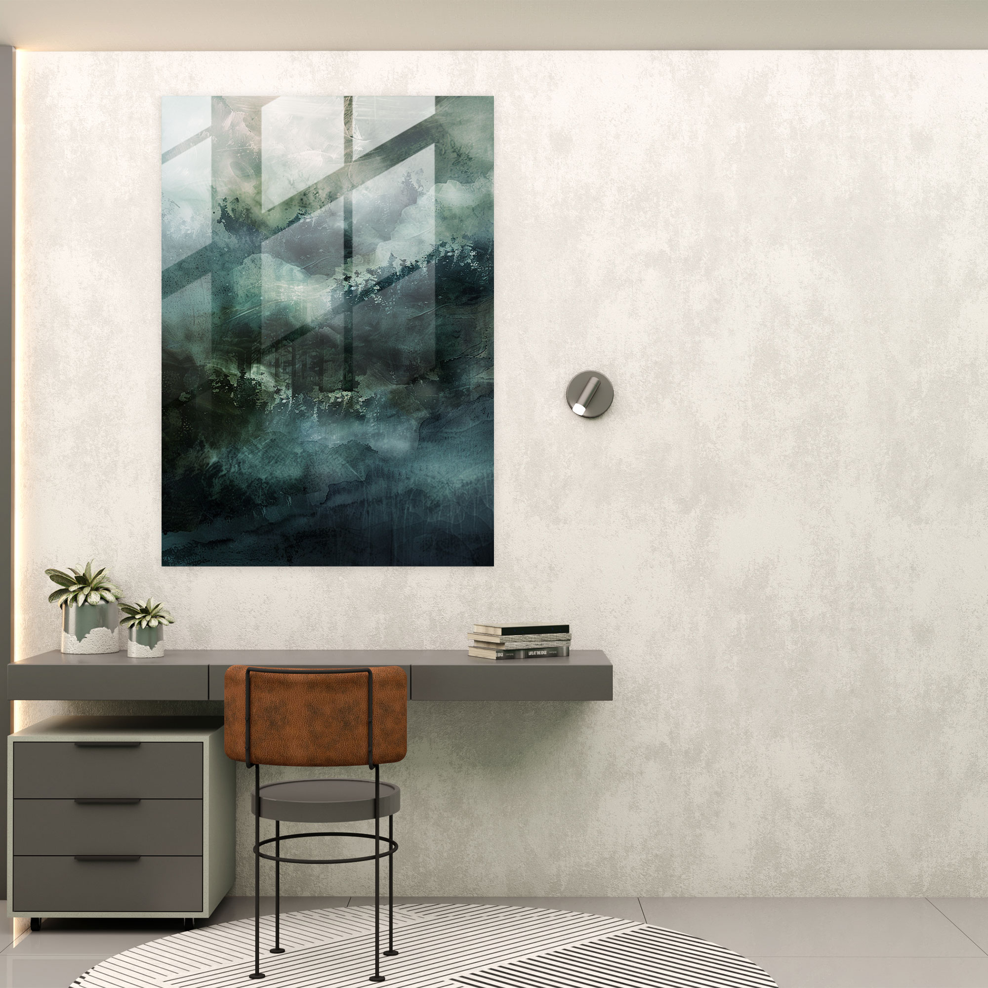 Expressionism Glass Art - Moody Landscape - Expressionism, Glass Art, Home Decoration, Modern Art