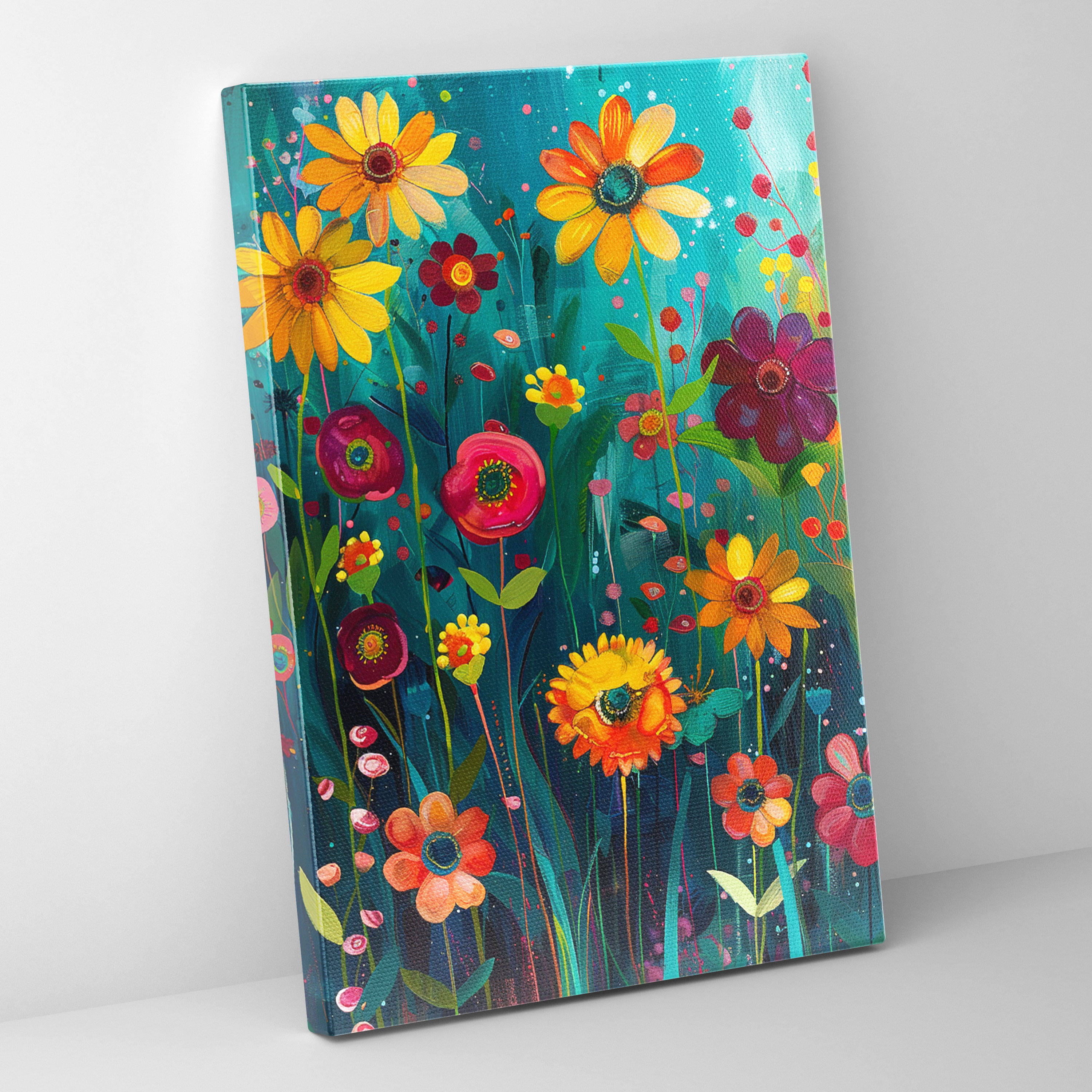 Floral Harmony Wall Art - Expressionism, Canvas Wall Art, Wall Decoration, Canvas