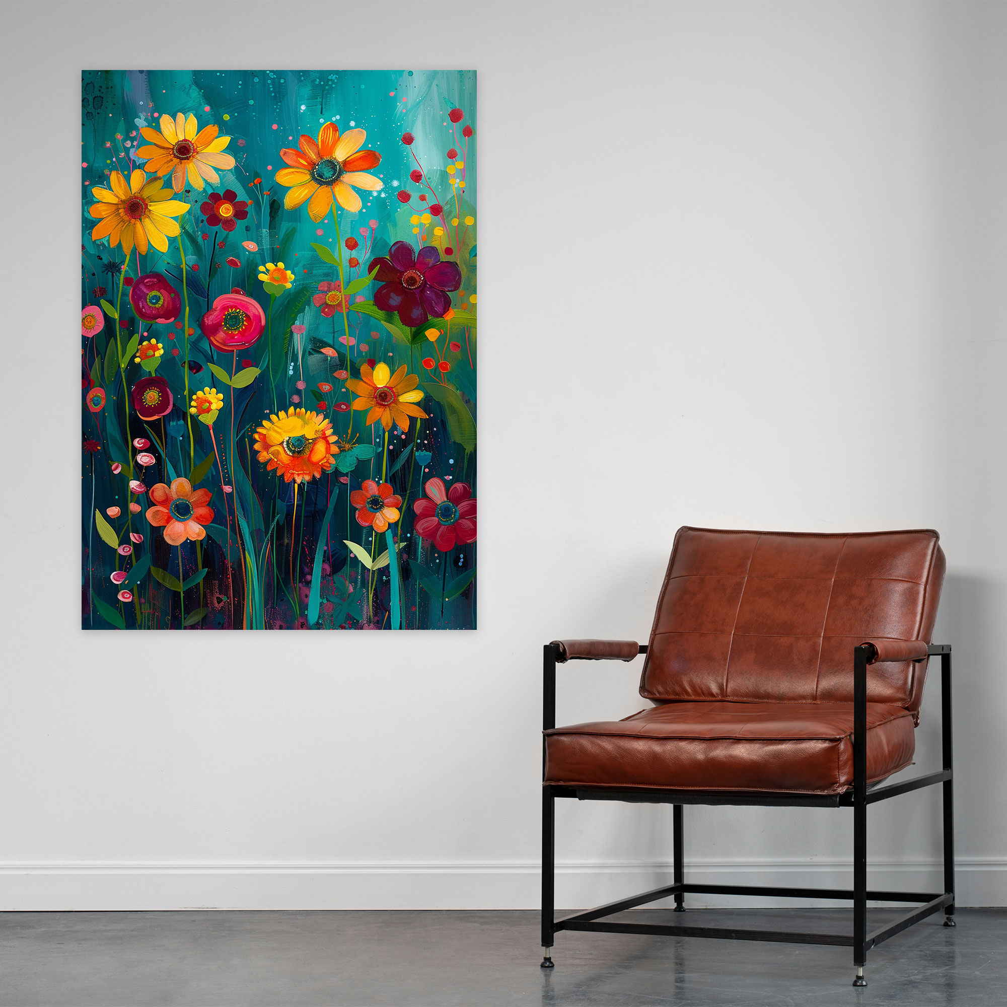 Floral Harmony Wall Art - Expressionism, Canvas Wall Art, Wall Decoration, Canvas
