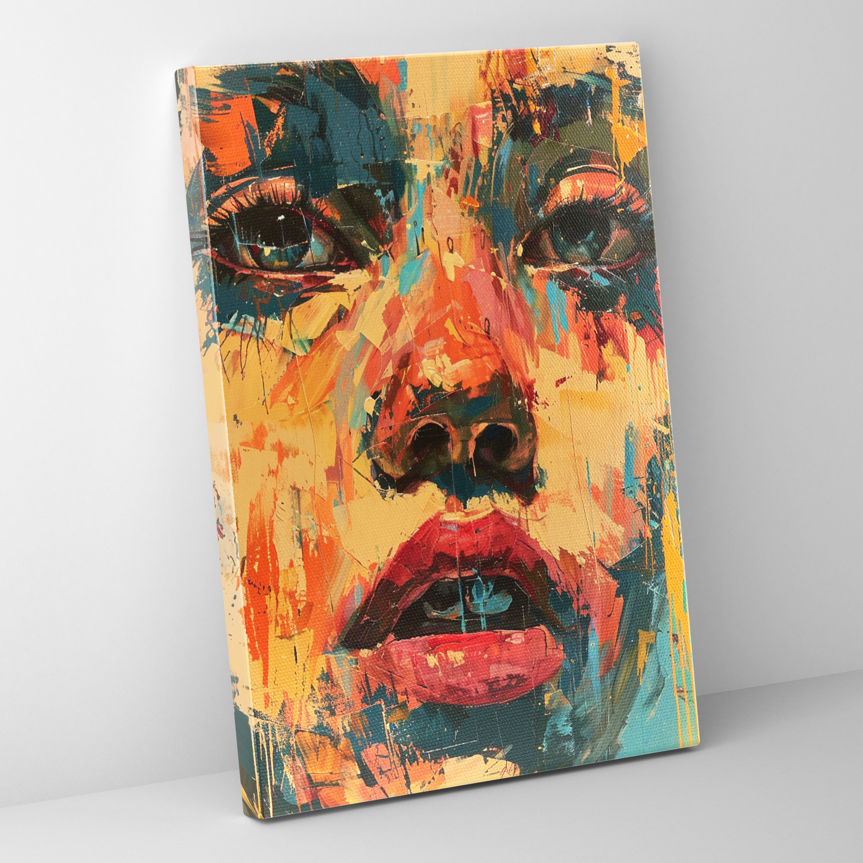 Intense Portrait Expressionism Wall Decoration - Expressionism, Canvas Print, Wall Decoration, Canvas