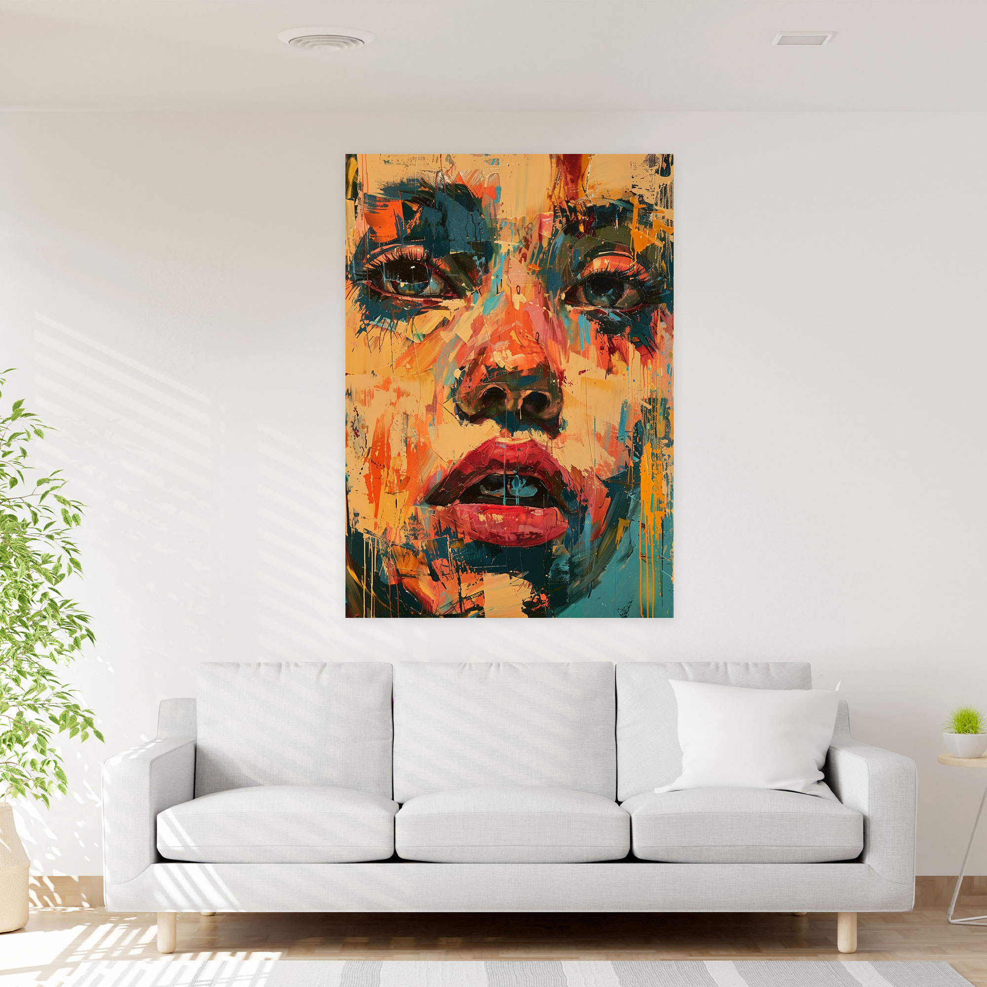 Intense Portrait Expressionism Wall Decoration - Expressionism, Canvas Print, Wall Decoration, Canvas