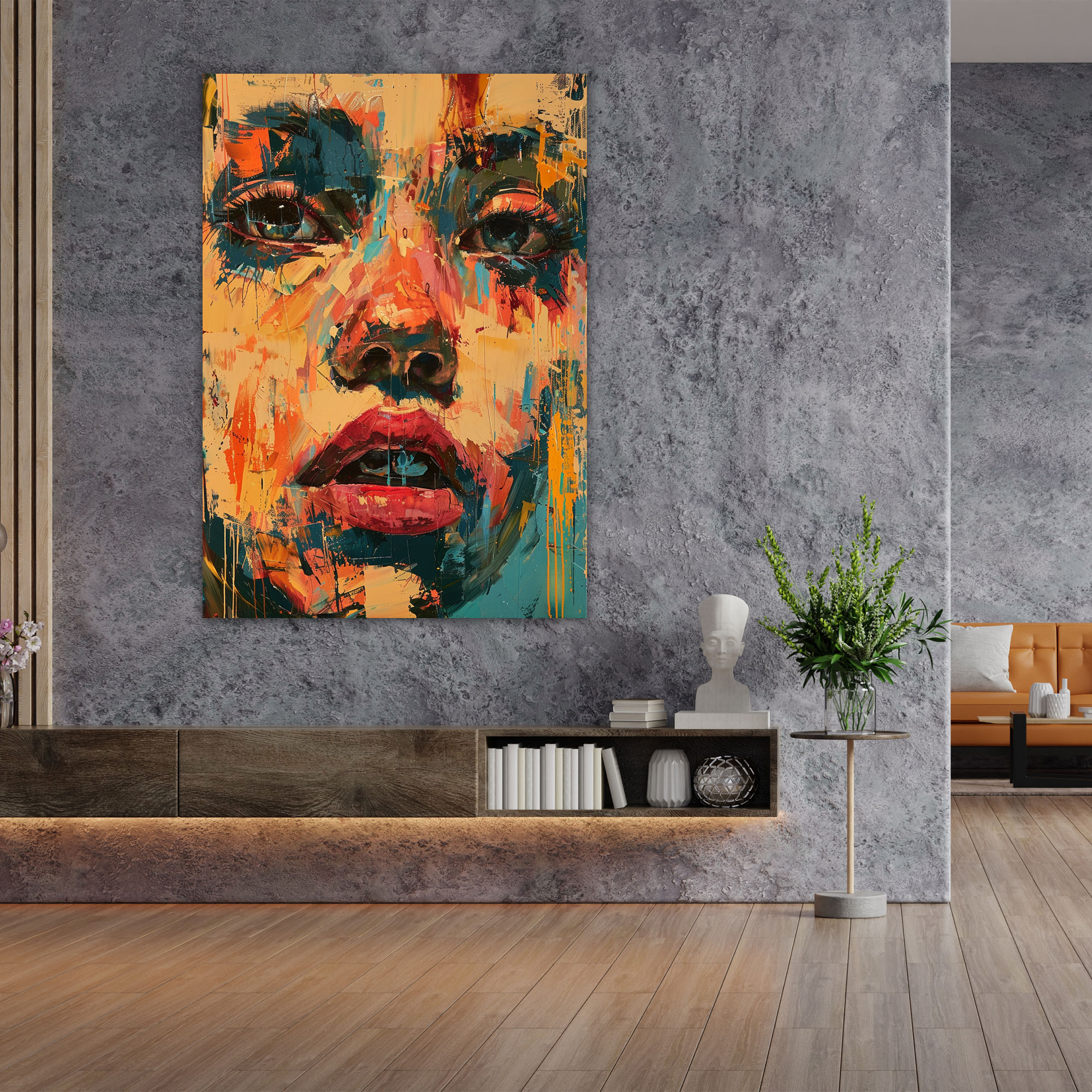 Intense Portrait Expressionism Wall Decoration - Expressionism, Canvas Print, Wall Decoration, Canvas