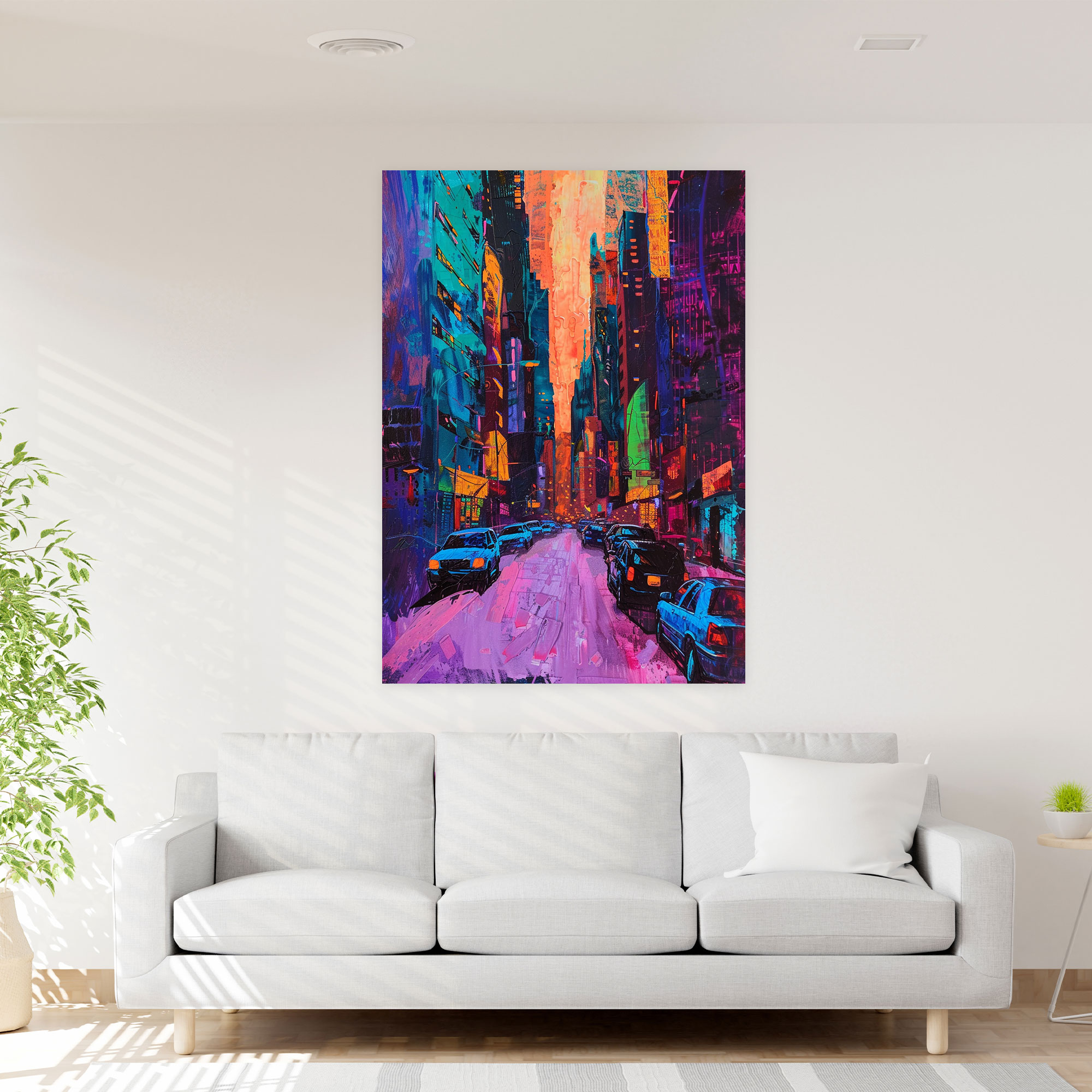 Vibrant Cityscape Expressionism Wall Art - Expressionism, Expressionism Art Style, Canvas, Canvas Wall Art
