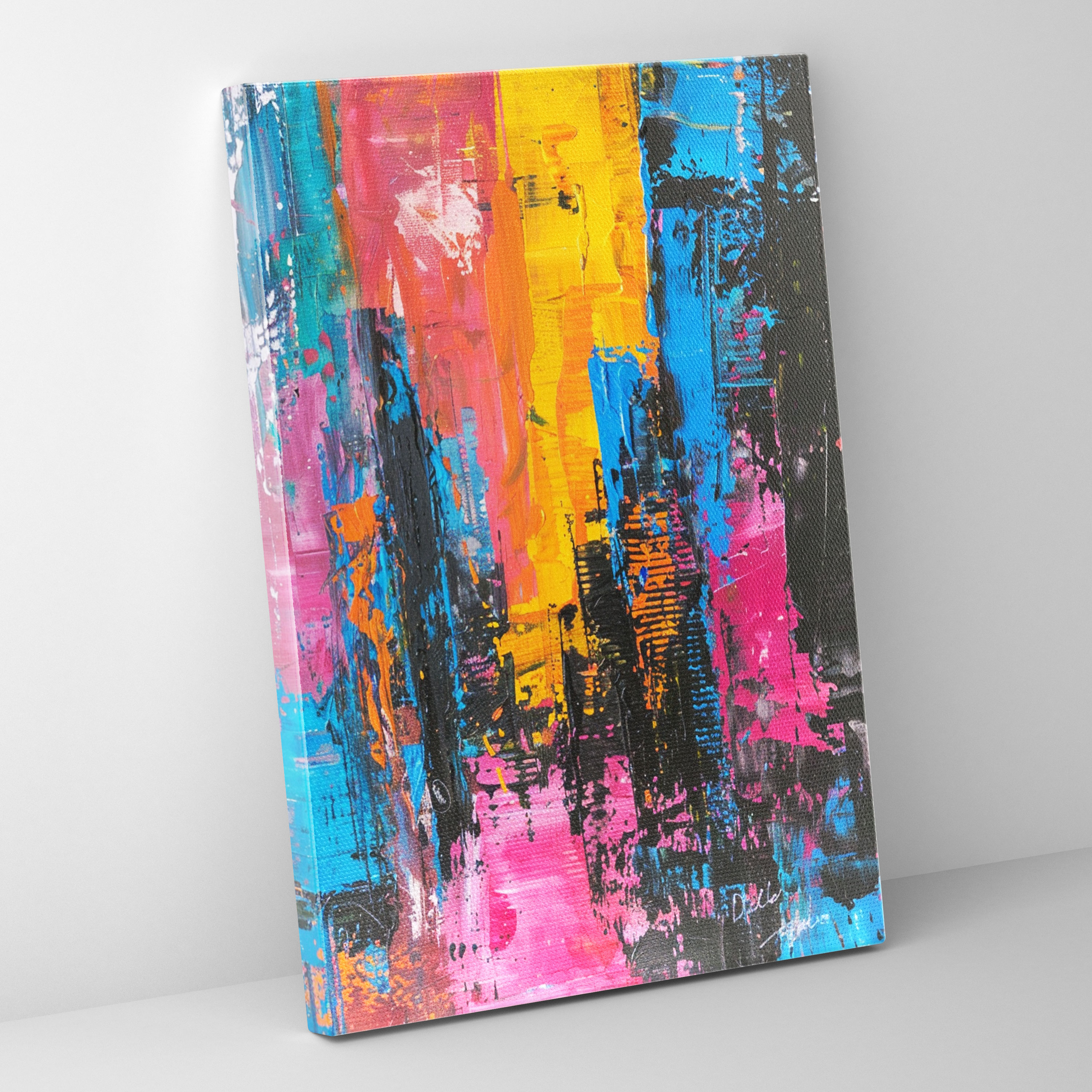 Expressionism Art Style City Canvas Print - Expressionism, Canvas Print, Canvas, Expressionism Art Style