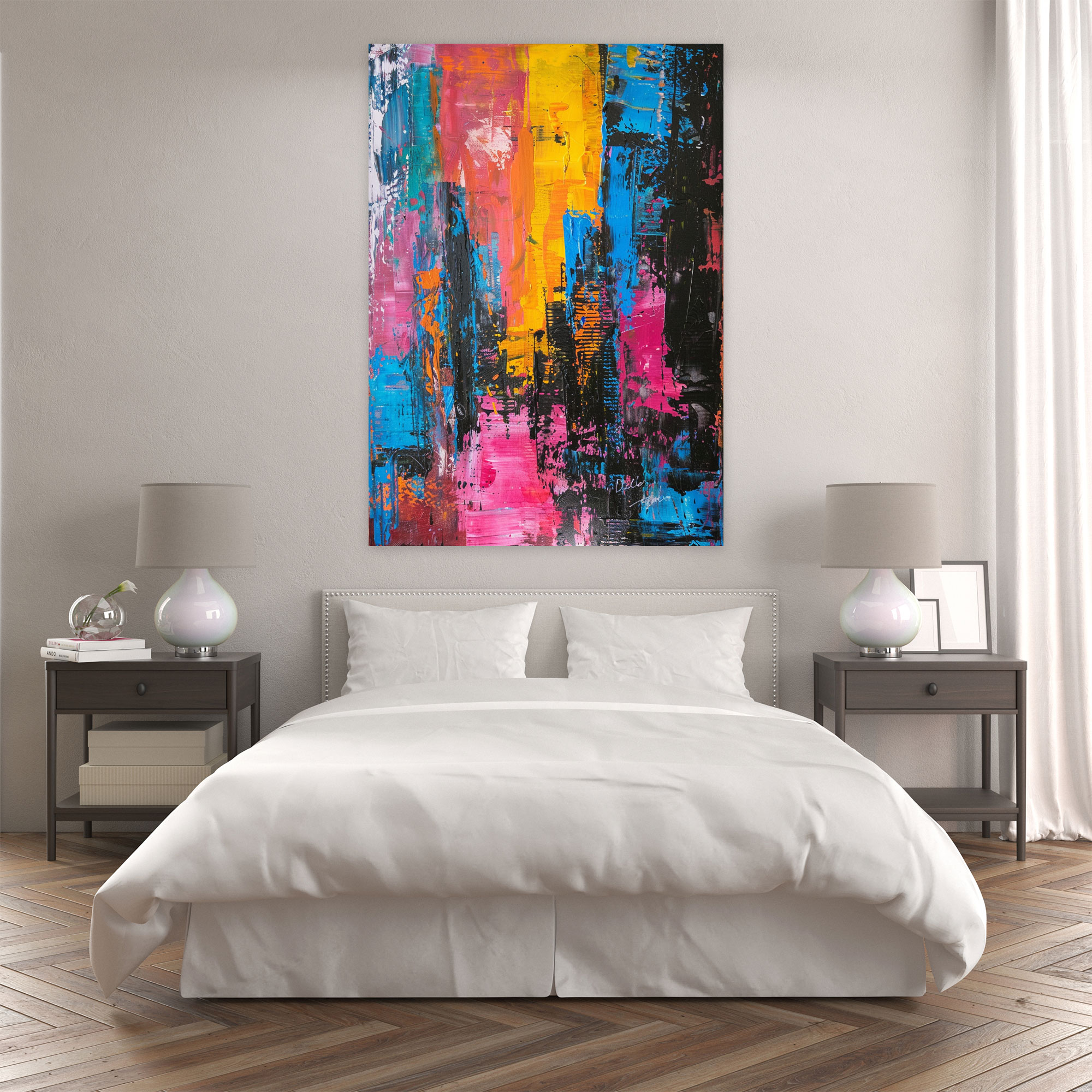 Expressionism Art Style City Canvas Print - Expressionism, Canvas Print, Canvas, Expressionism Art Style
