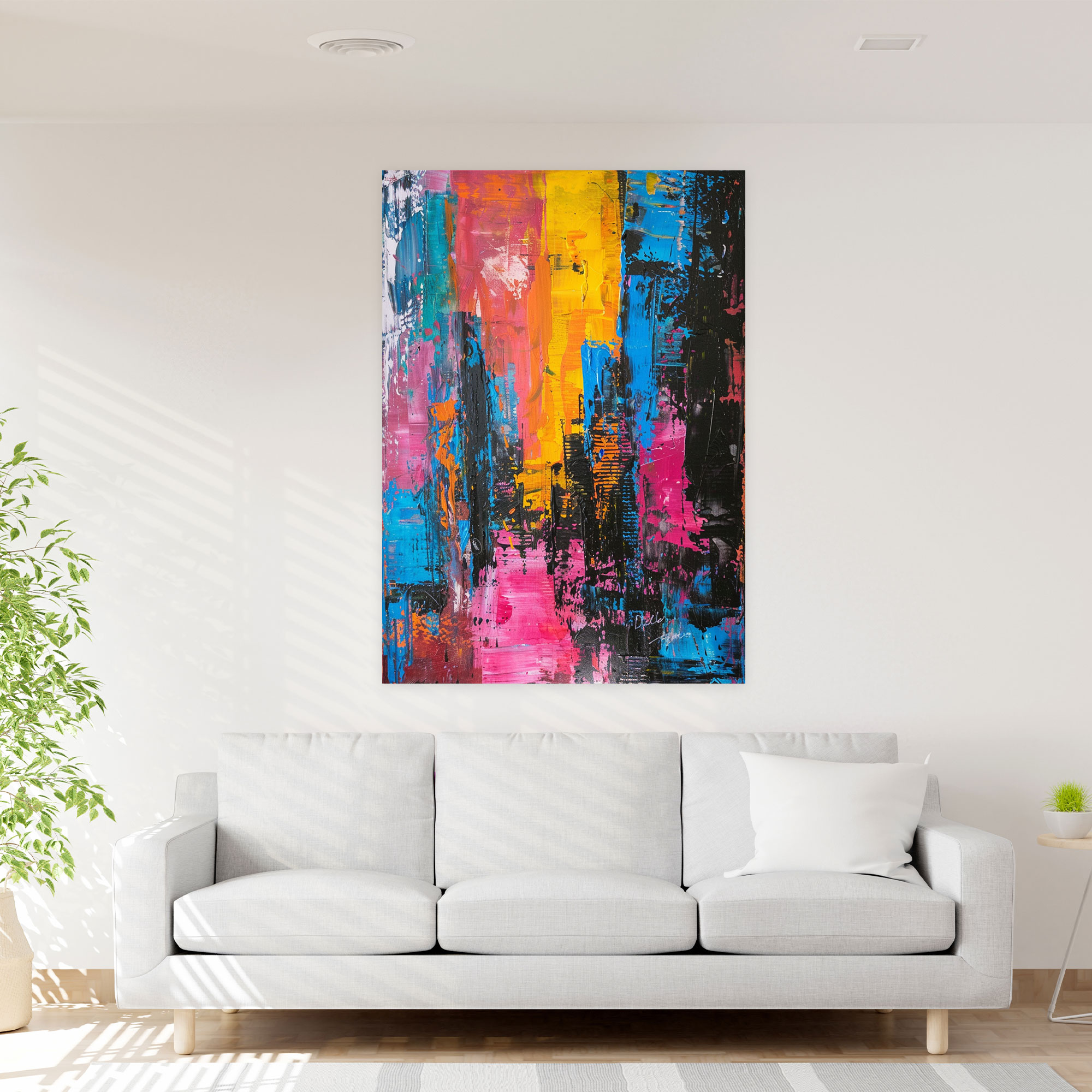 Expressionism Art Style City Canvas Print - Expressionism, Canvas Print, Canvas, Expressionism Art Style
