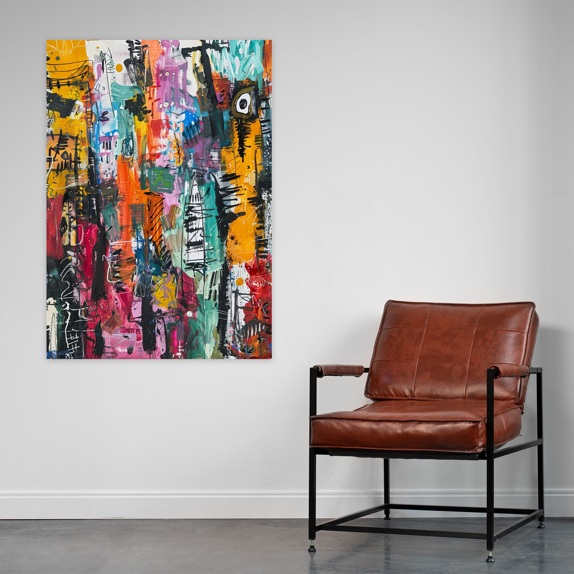 Chaotic Cityscape Expressionism Wall Art - Expressionism, Wall Decoration, Home Decoration, Wall Art