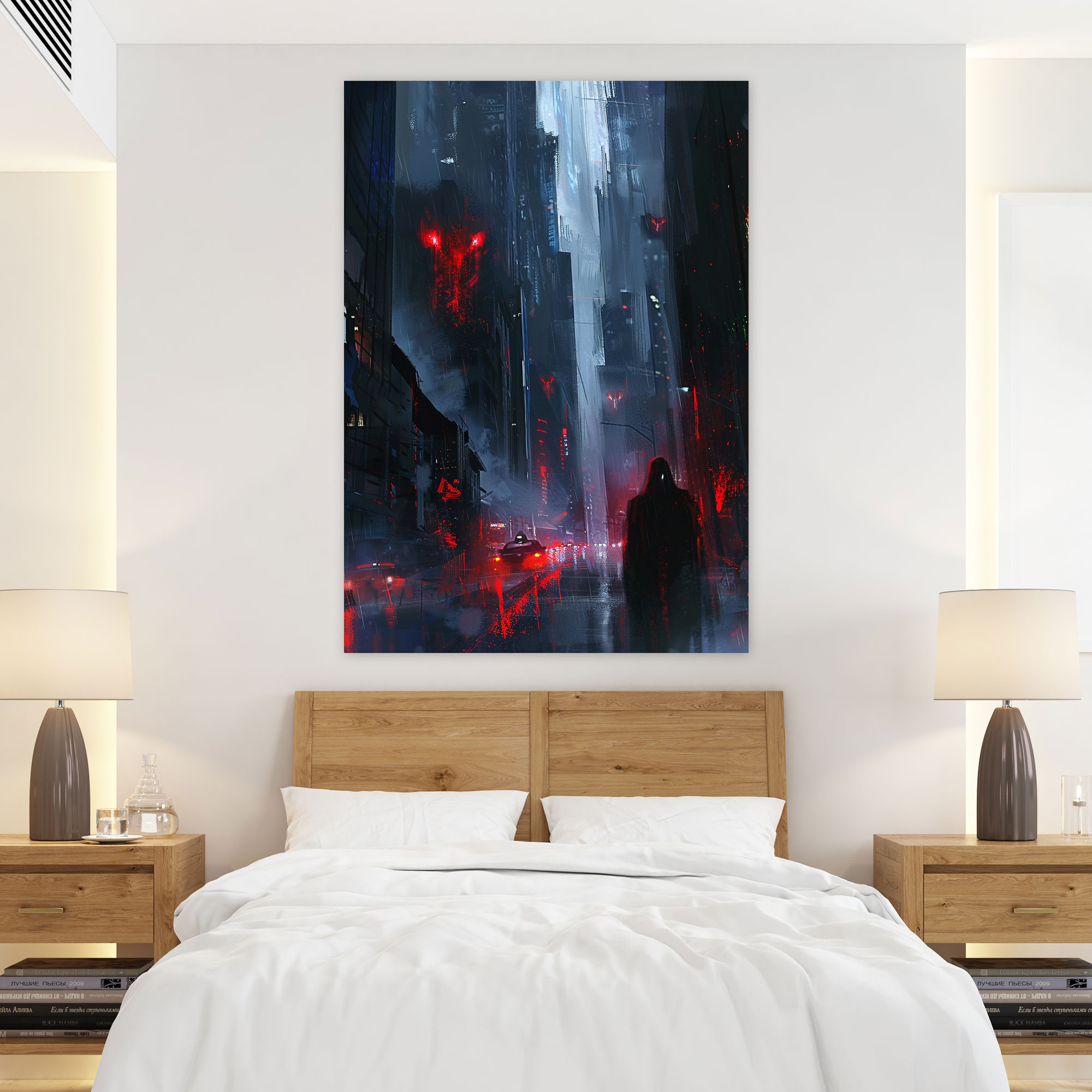 Eerie Cityscape Wall Art - Expressionism, Canvas, Home Decoration, Expressionism Art Style