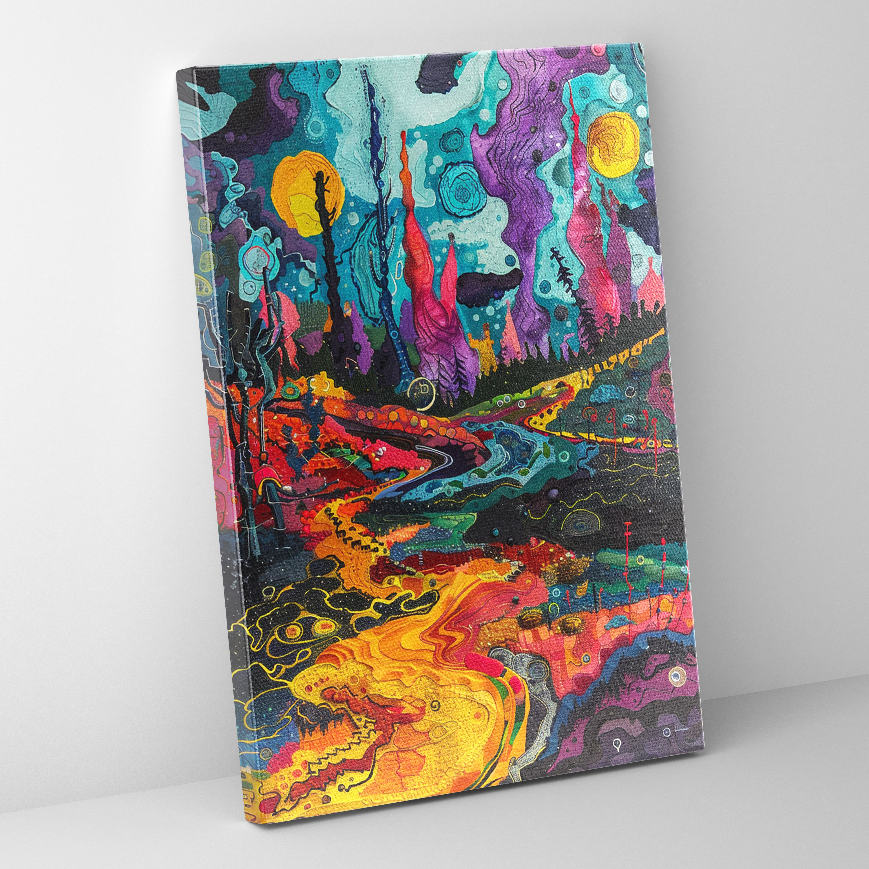 Chaotic Landscape Wall Art - Expressionism, Canvas, Canvas Wall Art, Expressionism Art Style